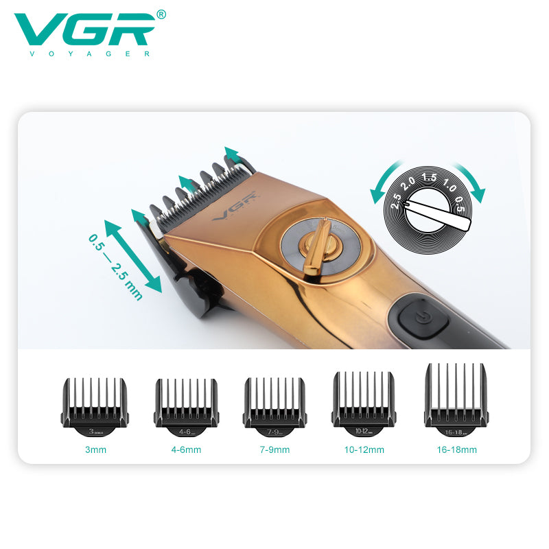 VGR Rasoio Capelli | Professionale | Batteria | USB | Professionale | Impermeabile | V-663