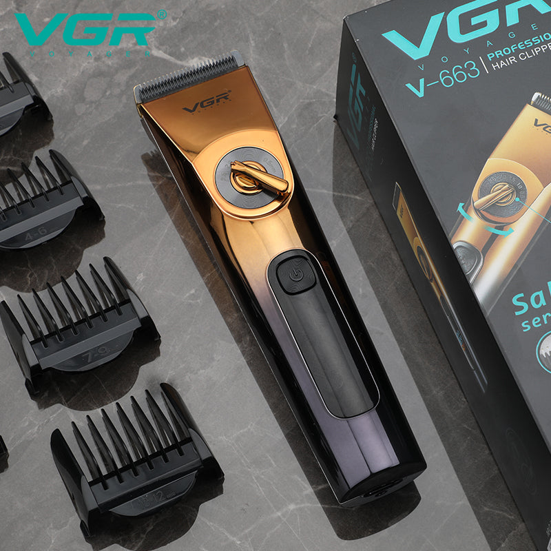 VGR Rasoio Capelli | Professionale | Batteria | USB | Professionale | Impermeabile | V-663