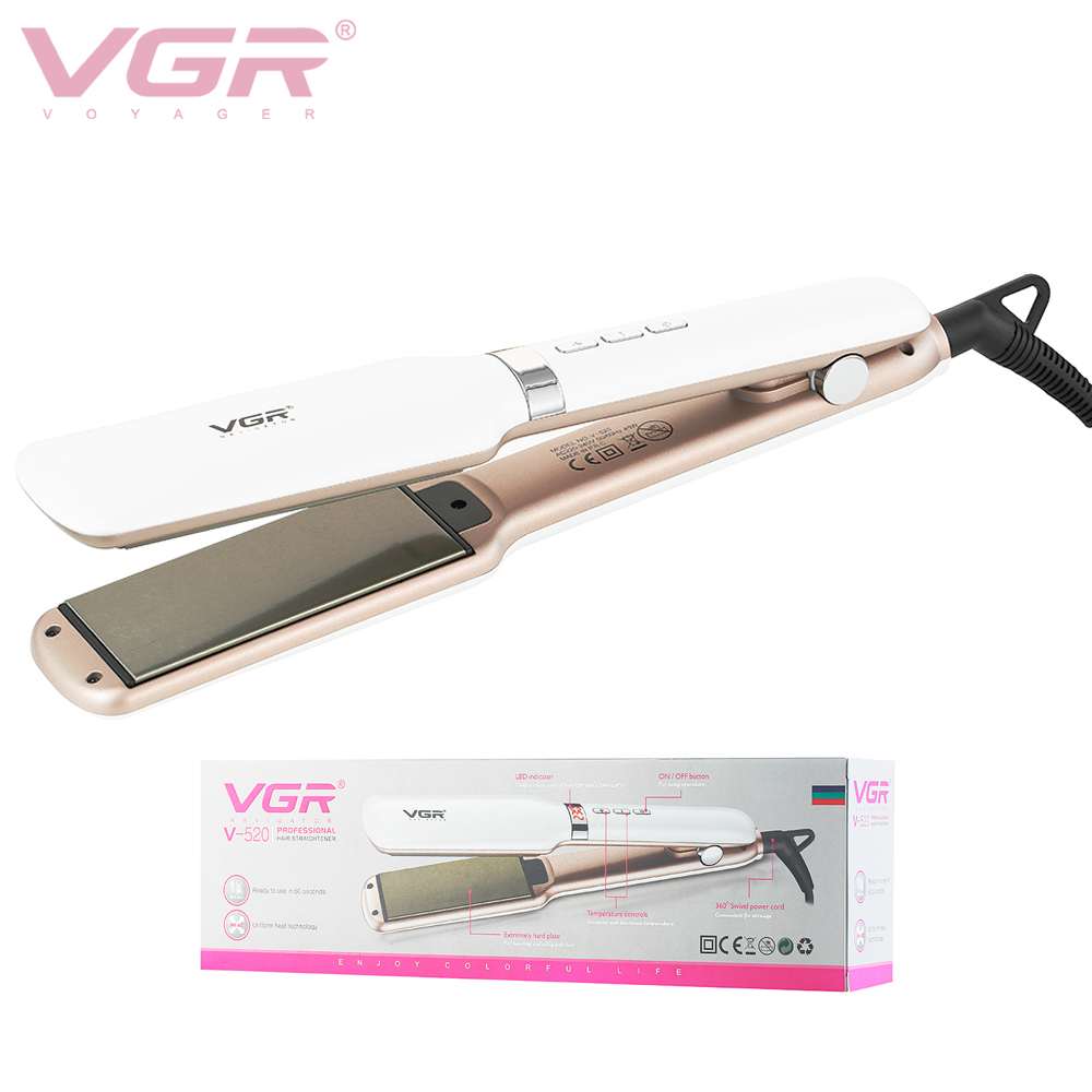 VGR Piastra Capelli | Professionale | Larga 42mm | Rivestita in Ceramica | Display LCD | V-520