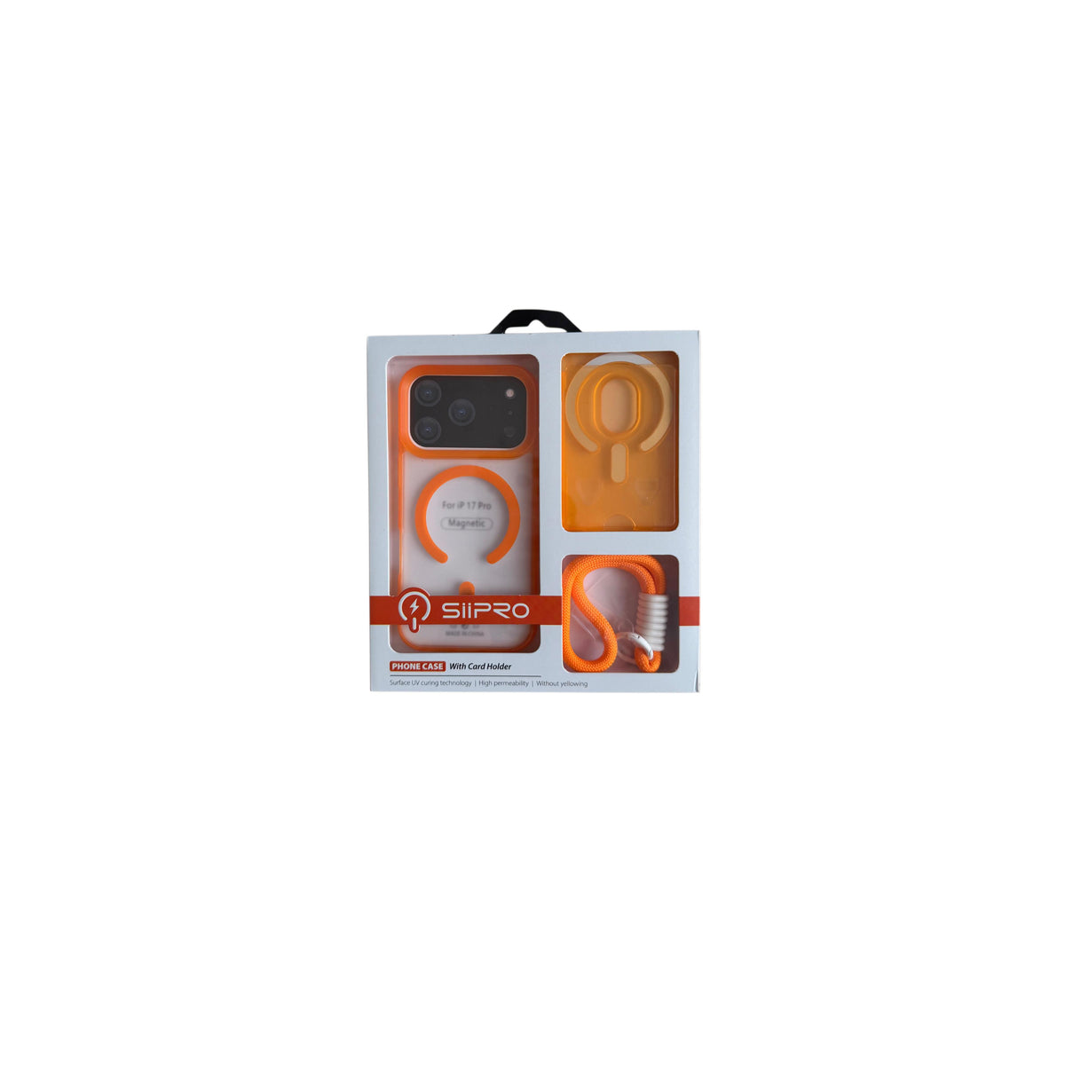Kit Cover Magnetica Magsafe Sii PRO per iPhone Con Porta Carte e Laccetto Cordone