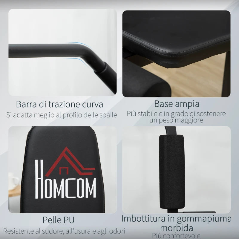 HOMCOM Stazione Fitness con Pesi da 45kg per Allenamento a Casa, 135x103x210cm, Nero