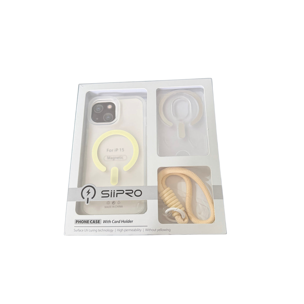Kit Cover Magnetica Magsafe Sii PRO per iPhone Con Porta Carte e Laccetto Cordone