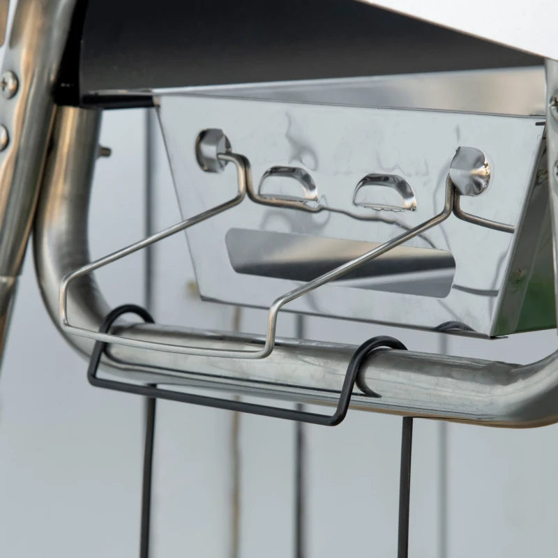 Outsunny Barbecue a Carbonella con Griglia e Piastra di Cottura, Cestino e Ripiani, 107x63x75cm, Nero