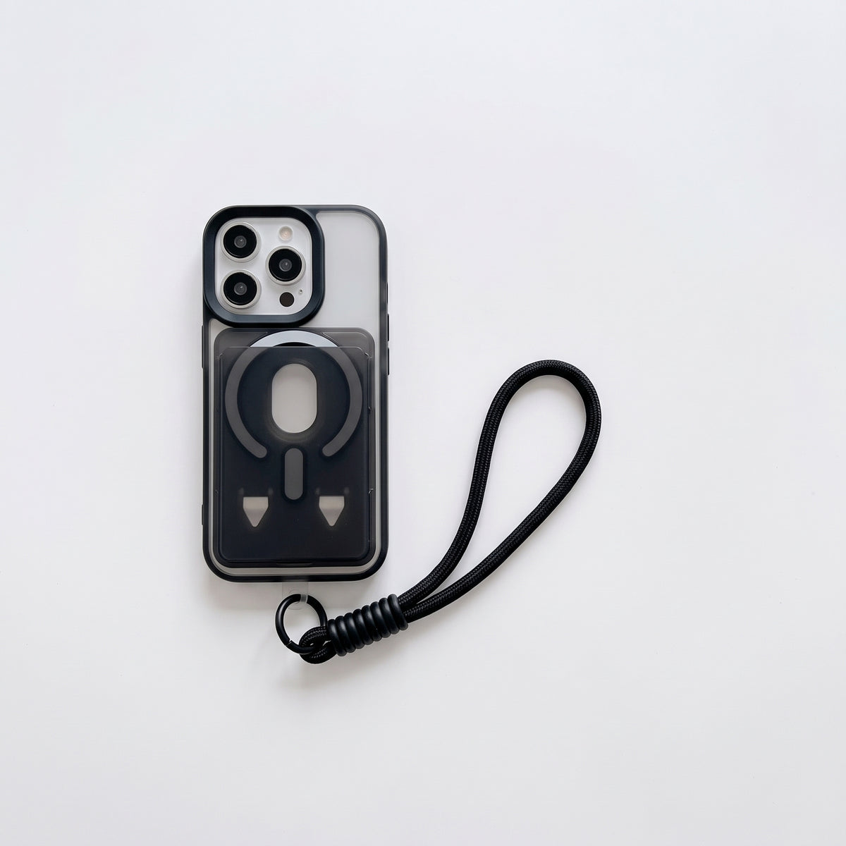 Kit Cover Magnetica Magsafe Sii PRO per iPhone Con Porta Carte e Laccetto Cordone