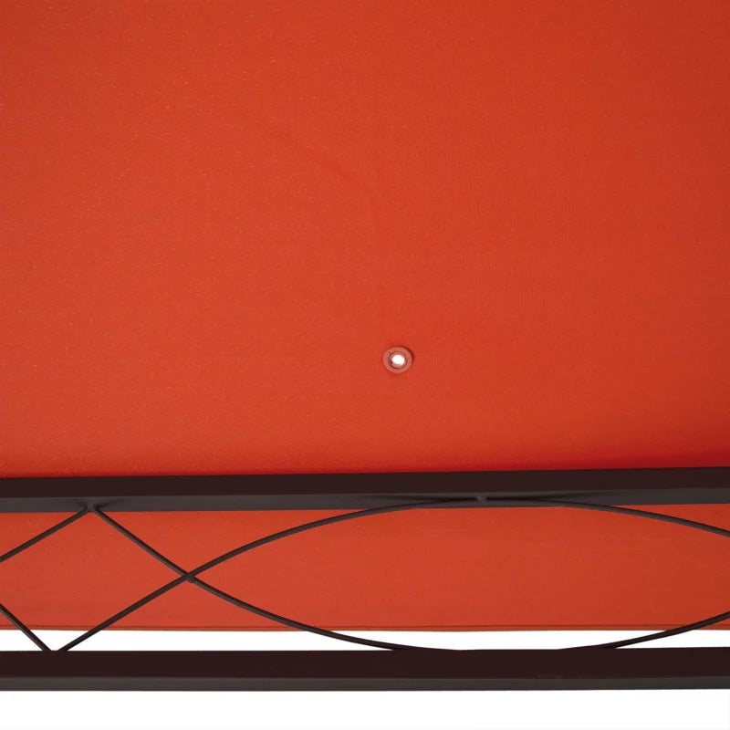 Outsunny Tetto Di Ricambio 3x3m Arancione per Gazebo da Giardino in Poliestere con Fori di Ventilazione