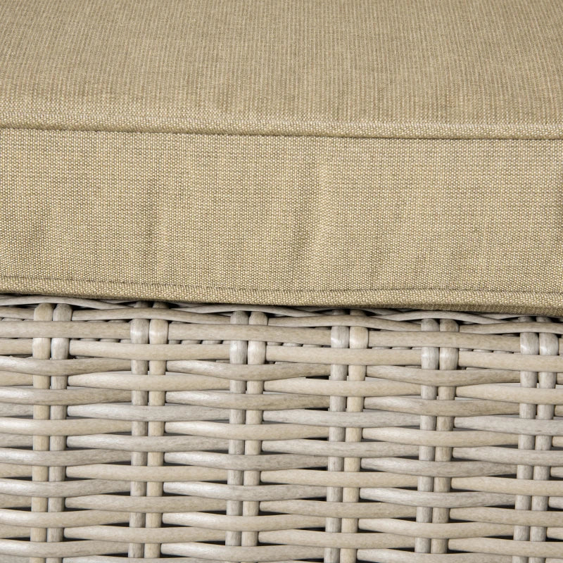 Outsunny Set 4 Pz Salotto da Esterni in Rattan con 1 Divano, 2 Poltrone e 1 Tavolino, Kaki e Beige