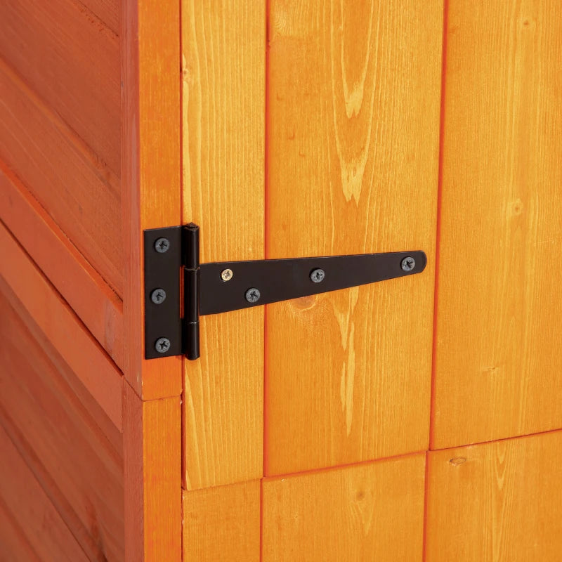 Outsunny Casetta da Giardino Porta Attrezzi in Legno con 2 Ante e 3 Mensole, 84x52x188cm