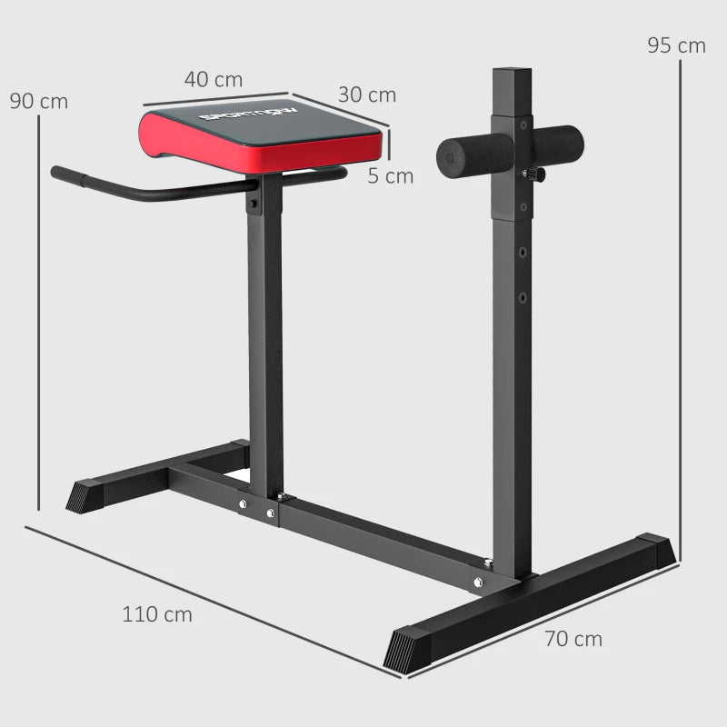 SPORTNOW Sedia Romana Regolabile su 6 Posizioni con Maniglie Laterali, in Acciaio e PU, 110x70x95 cm, Nero
