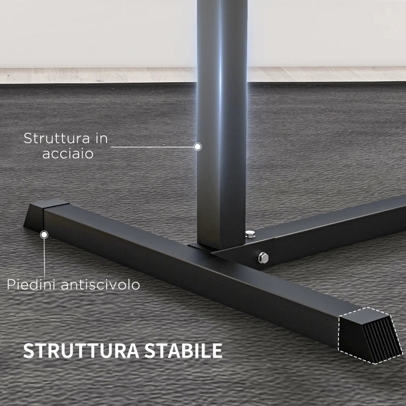 SPORTNOW Sedia Romana Regolabile su 6 Posizioni con Maniglie Laterali, in Acciaio e PU, 110x70x95 cm, Nero
