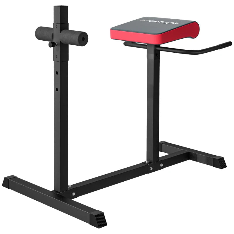SPORTNOW Sedia Romana Regolabile su 6 Posizioni con Maniglie Laterali, in Acciaio e PU, 110x70x95 cm, Nero