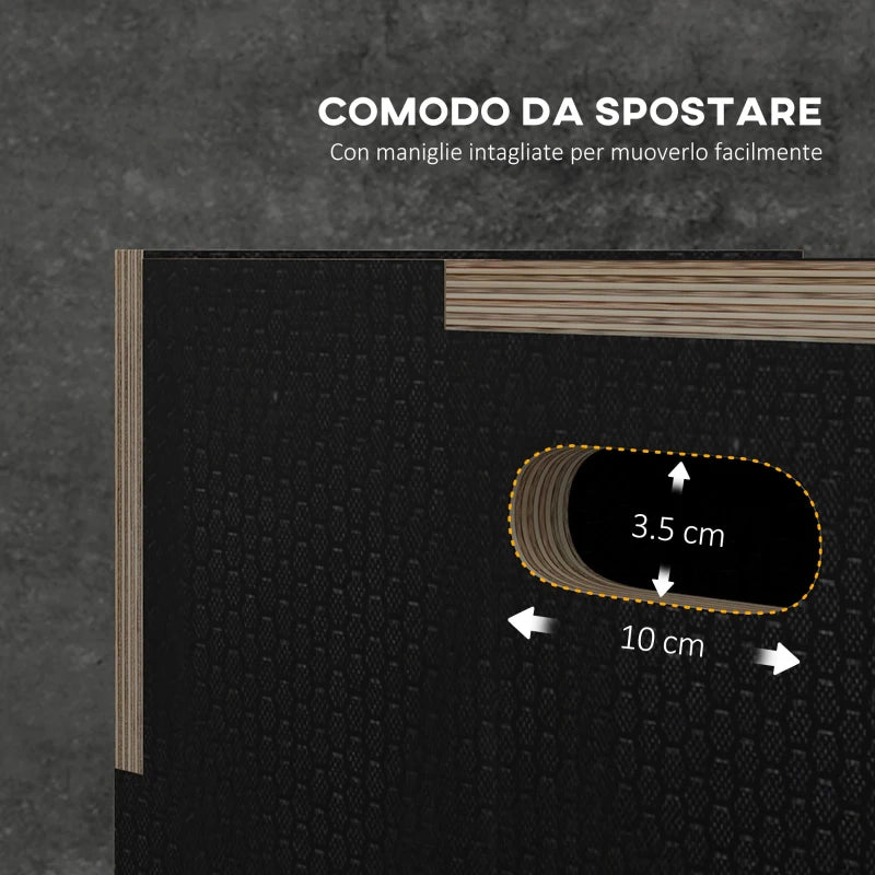 SPORTNOW Box Jump Pliometrico a 3 Altezze in Legno Antiscivolo, 61-51-41cm, Nero