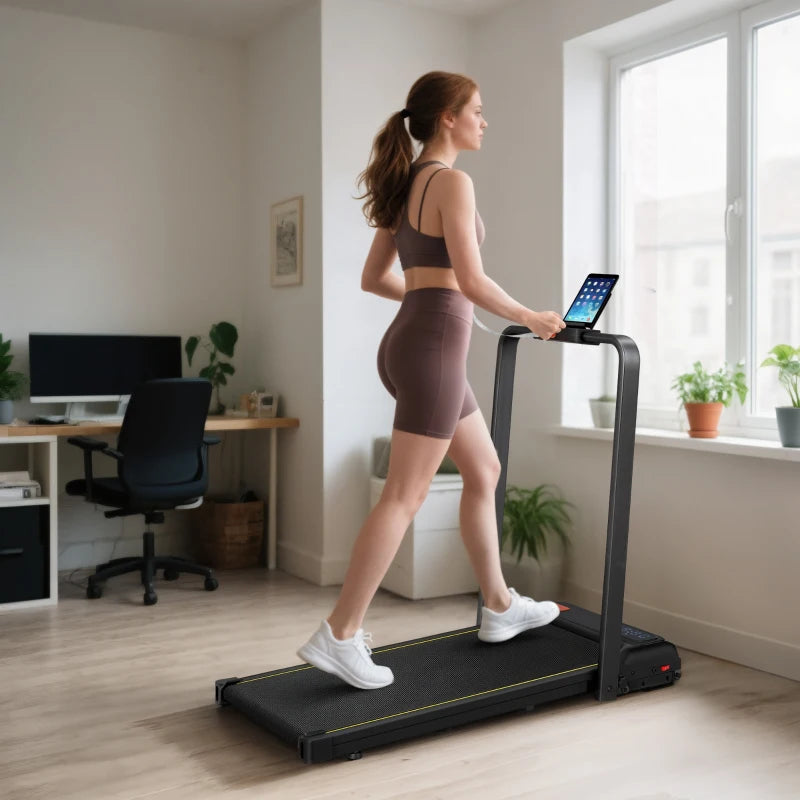 SPORTNOW Tapis Roulant Pieghevole con Inclinazione Regolabile, Velocità 1-10 km/h, Display LED e Telecomando, Nero