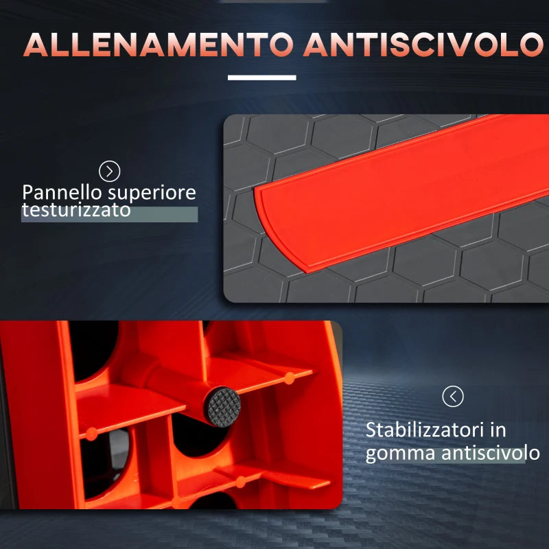 HOMCOM Step Fitness per Aerobica Regolabile su 3 Altezze 10-15-20 cm in Plastica, Nero e Rosso