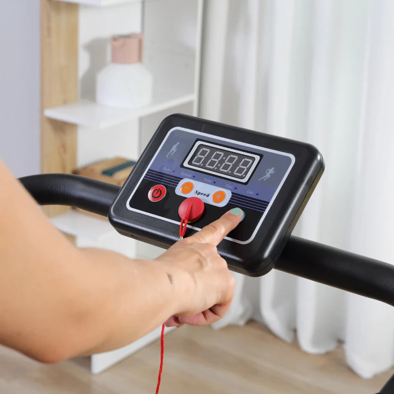 HOMCOM Tapis Roulant Elettrico Pieghevole Salvaspazio e Silenzioso con Velocità Regolabile 1-10km/h e Schermo LCD, per Casa e Ufficio, 500W, Nero