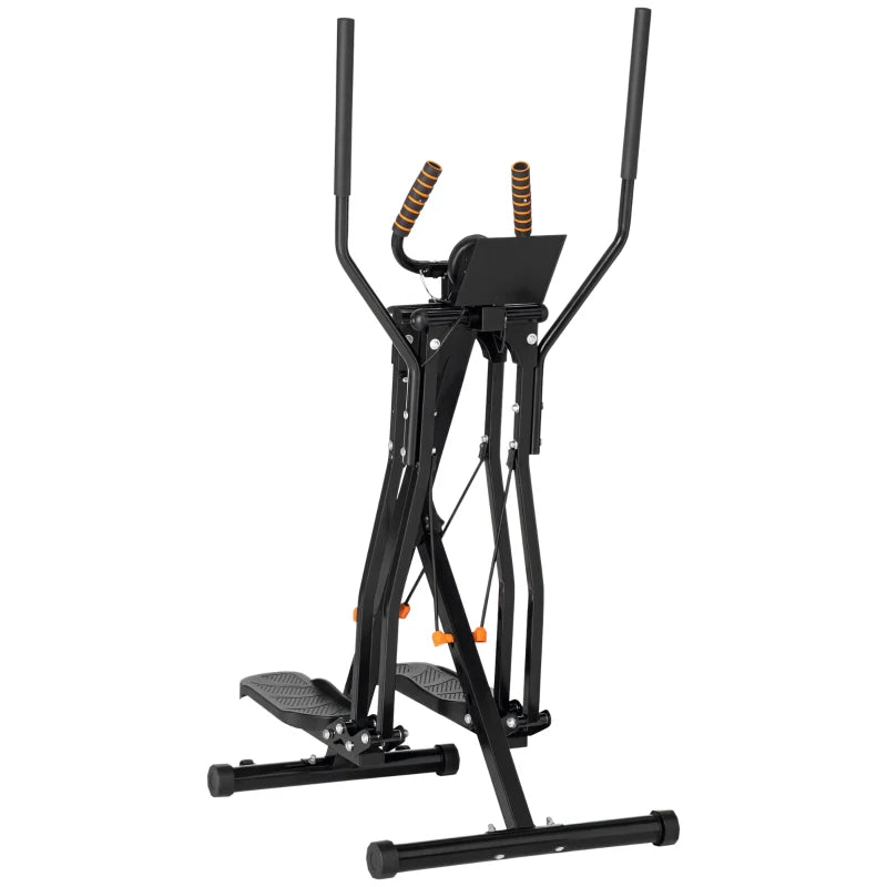 HOMCOM Cyclette Ellittica con 4 Livelli di Resistenza, Monitor LCD e 2 Ruote, in Acciaio e ABS, 90x62x150 cm, Nero