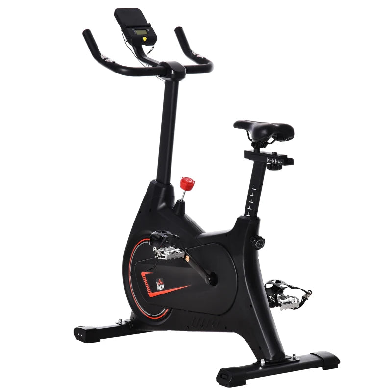 HOMCOM Cyclette Magnetica Professionale da Camera in Acciaio e ABS con Sellino Regolabile, 102x50x120cm, Nero