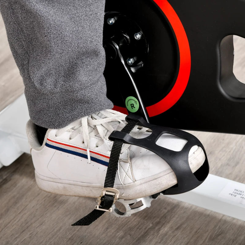 HOMCOM Cyclette Professionale, Bici da Spinning,Cyclette da Camera Regolabile con Schermo LCD e Portabicchieri, Volano 8kg, Bianco