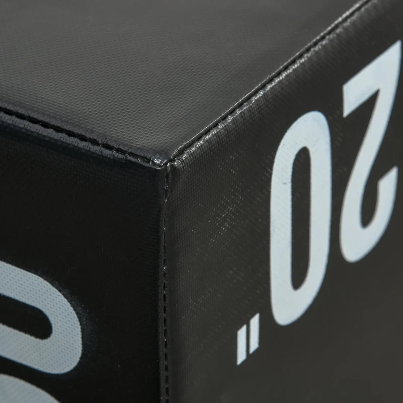 HOMCOM Plyo Box 3 in1 a 3 Altezze, Jumping Box Pliometrico Capacità 120kg, 75x51x61cm, Nero