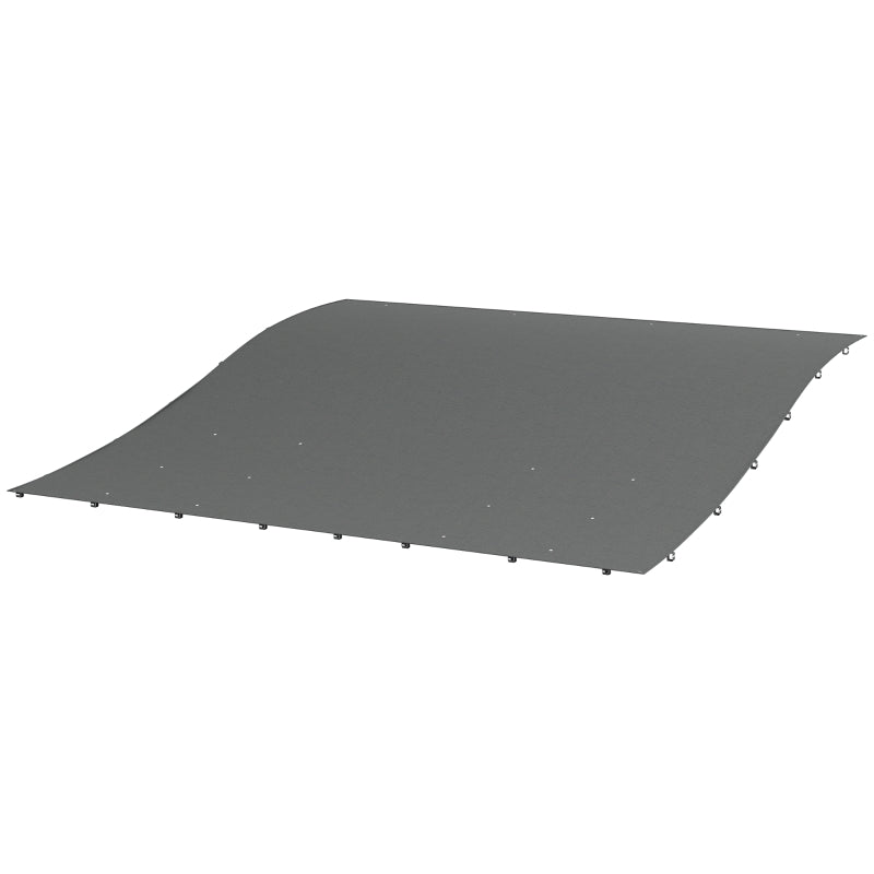 Outsunny Telo di Ricambio per Pergola da Giardino 3x3 m con 16 Fori di Drenaggio, 297x297 cm, Grigio