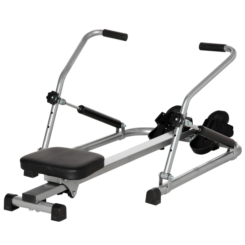HOMCOM Vogatore Pieghevole, 4 Livelli di Resistenza e Display, Acciaio e ABS, 129x70x70 cm