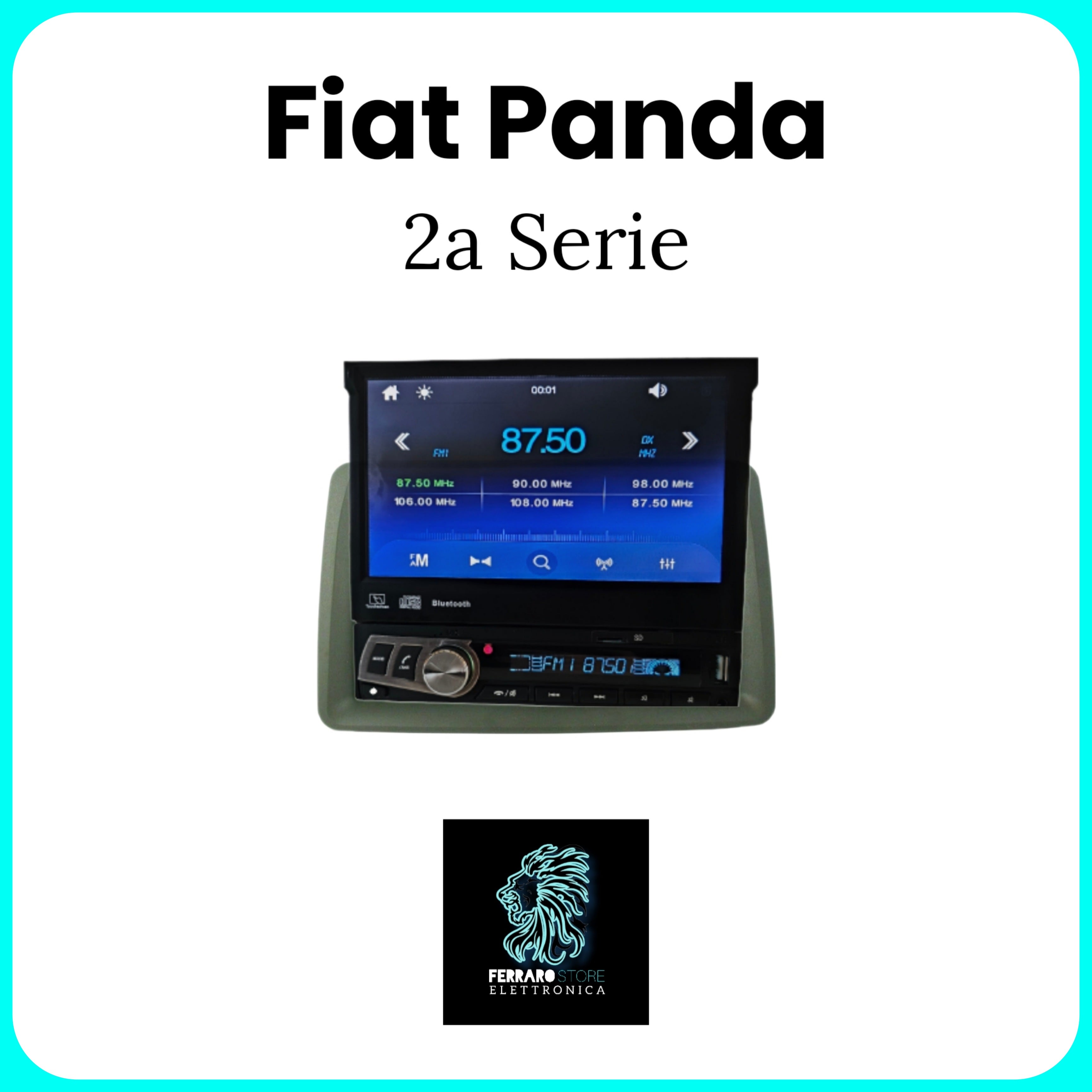 Autoradio per FIAT Panda 2a - 1Din, Schermo 7Pollici Motorizzato, Blu –  Ferraro Store