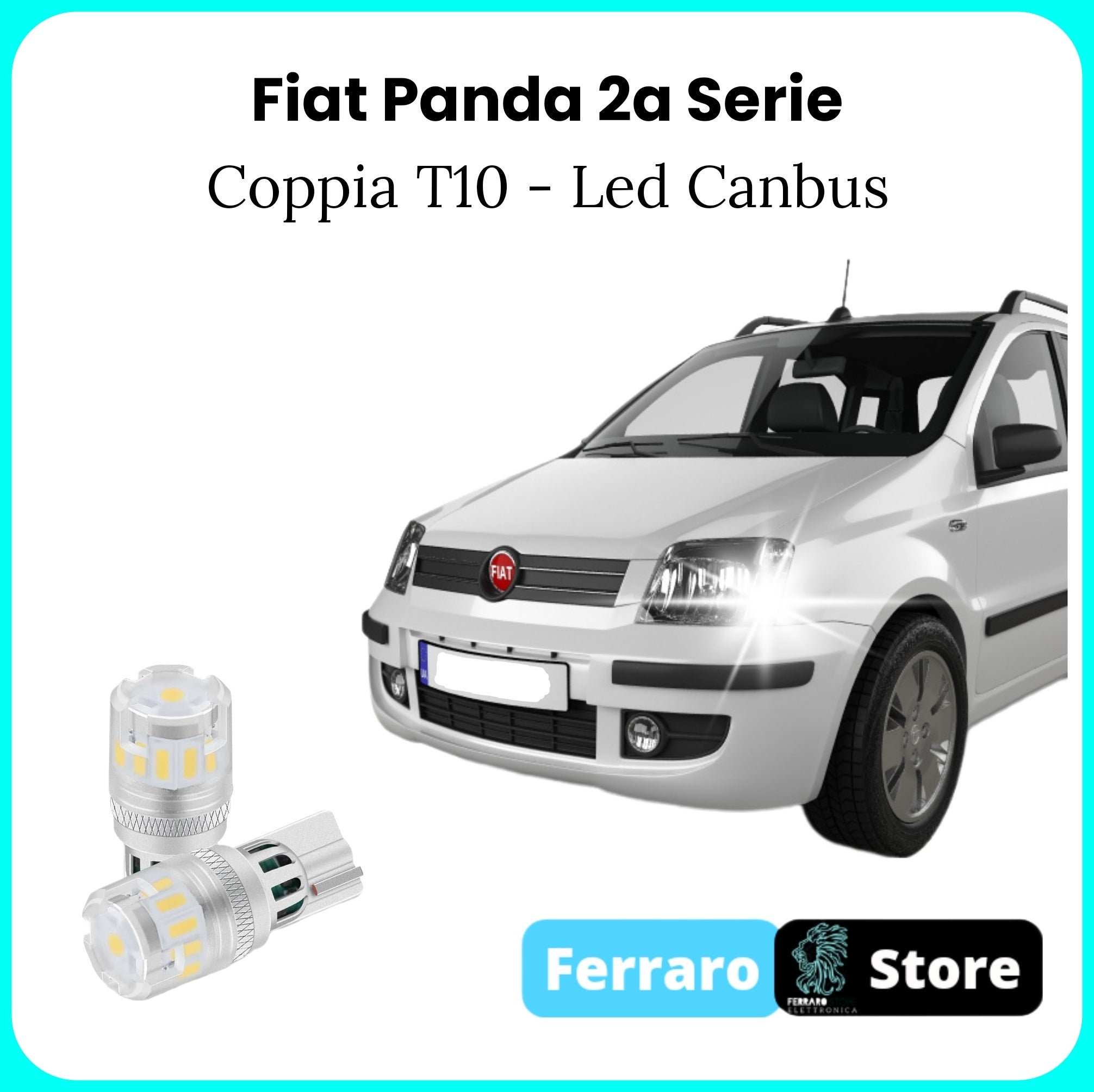 Sidelights for Fiat Panda 2nd Series - Led Canbus T10, 12v, White Led Bulbs