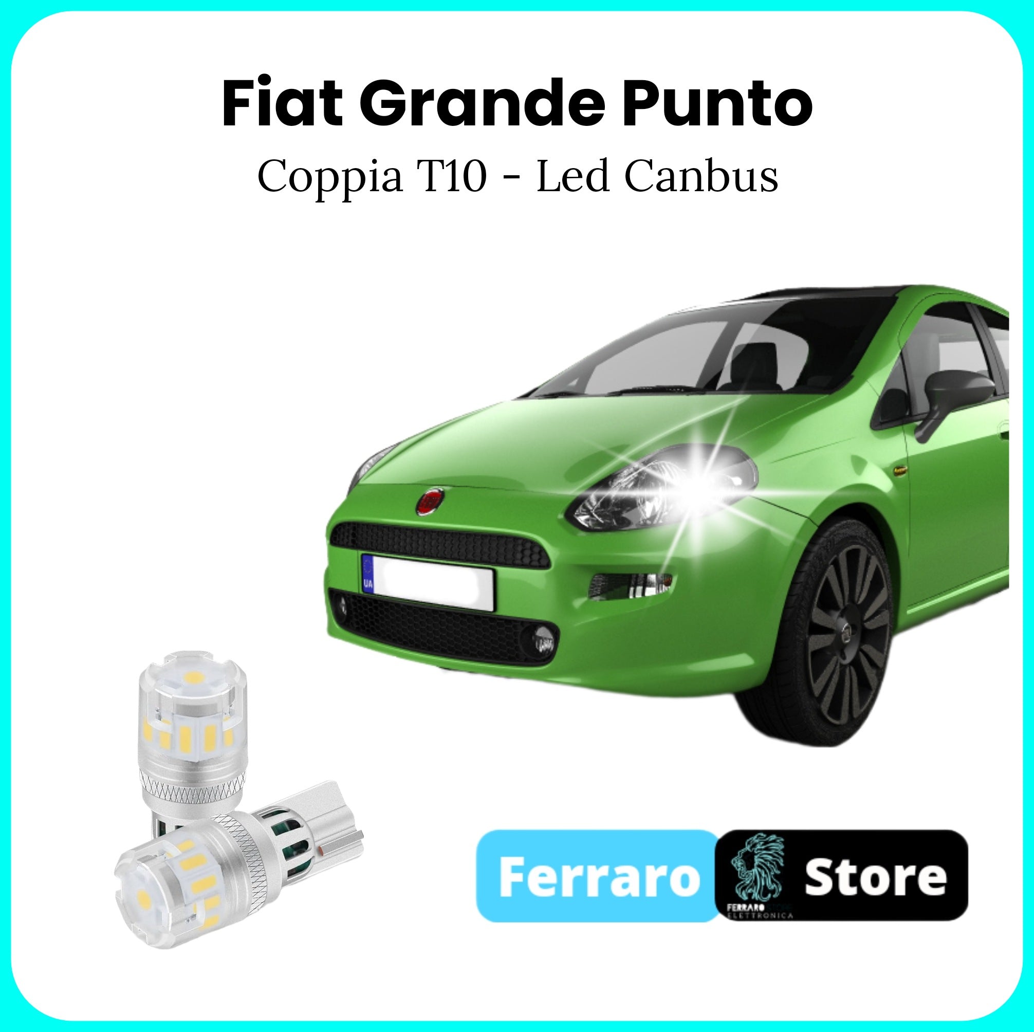 Position lights for Fiat Grande Punto - Led Canbus T10, 12v, White LED bulbs