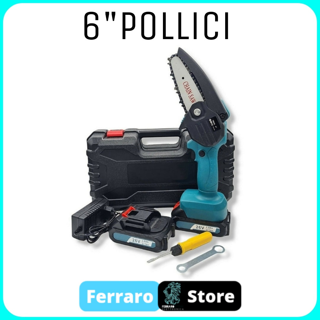 Mini Motosega Elettrica - 6Pollici, a Doppia Batteria, Portatile, 26v –  Ferraro Store