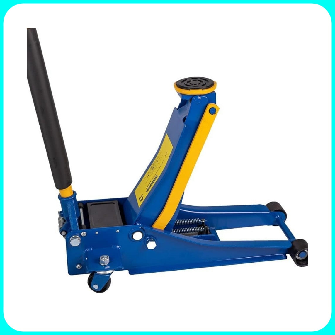 Sollevatore Idraulico 4T, Carrello Professionale, Ruote bidirezionali a cuscinetto, Crick Martinetto, Doppio Pistone