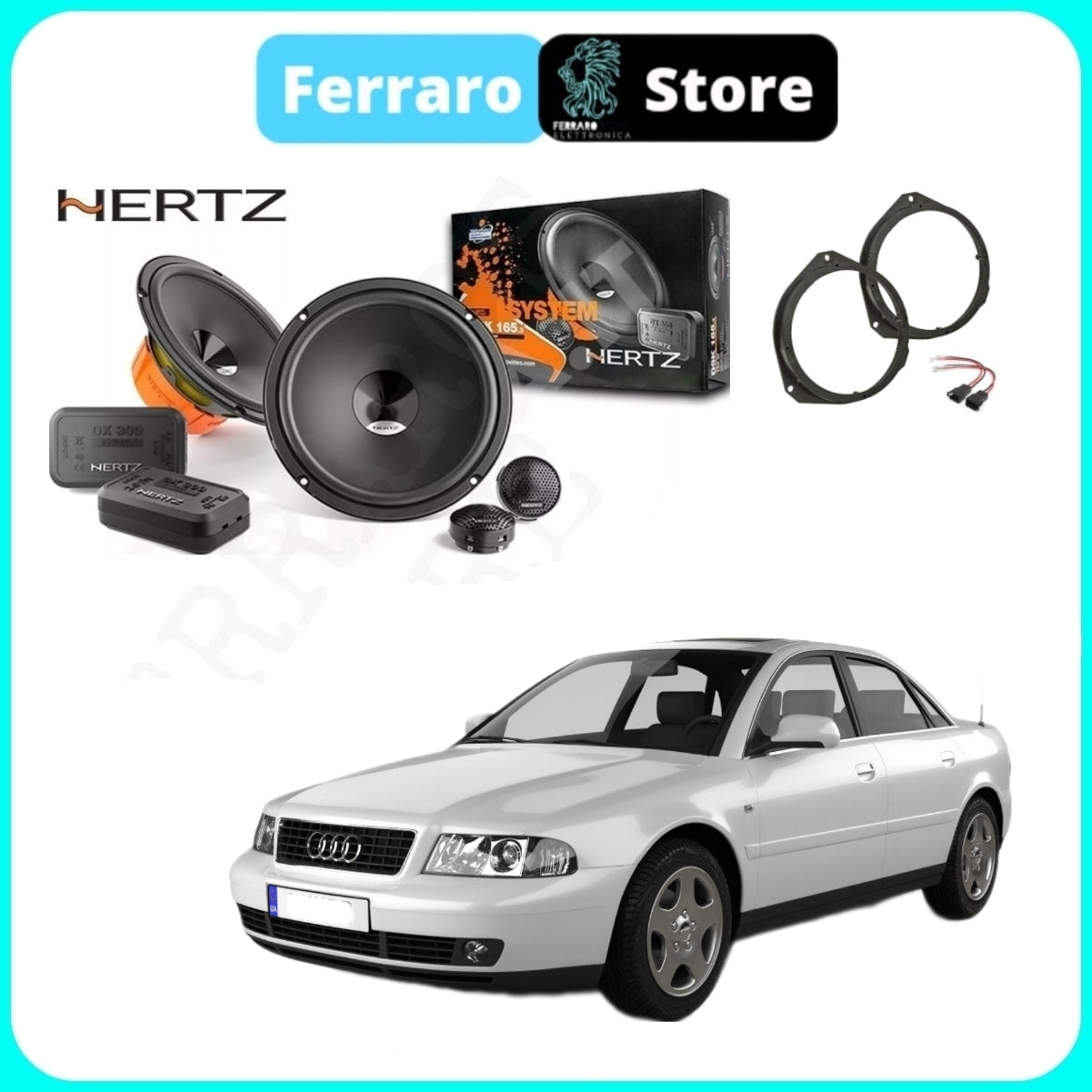 Hertz DSK 165.3 Kit Altoparlanti 2 Vie 16.5 Cm + Adattatori Per Audi A4 (2001-2008) E A3 (2004-)