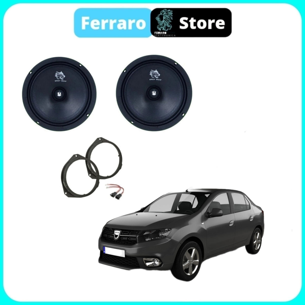 Kit 2 Casse per Dacia Logan (2010-2023) Altoparlanti, Anteriori
