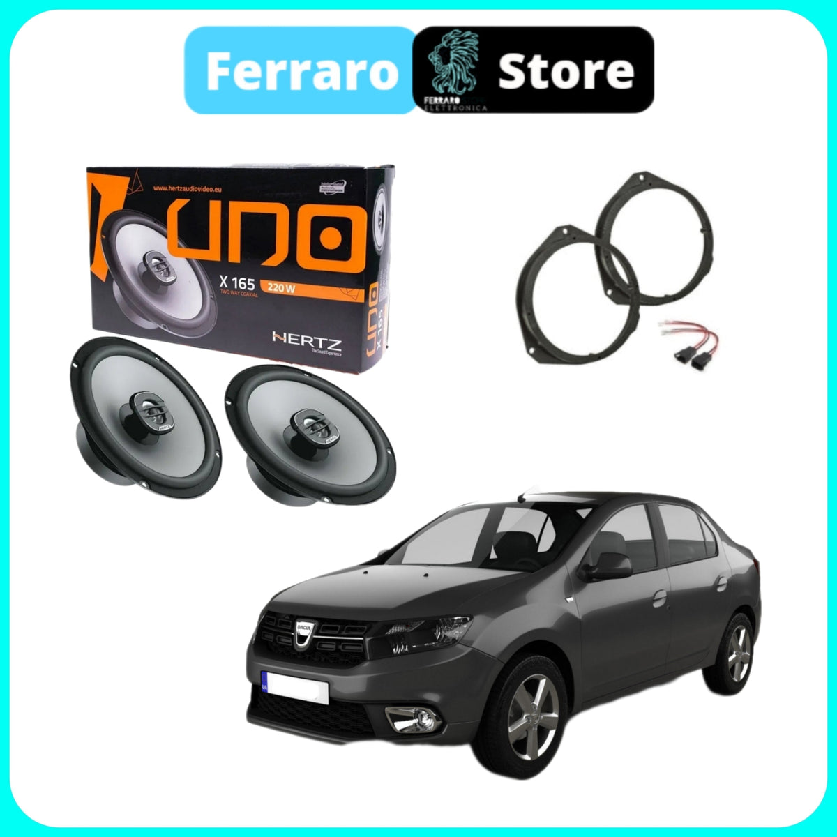 Kit 2 Casse per Dacia Logan (2010-2023) Altoparlanti, Hertz Dieci, Anteriori