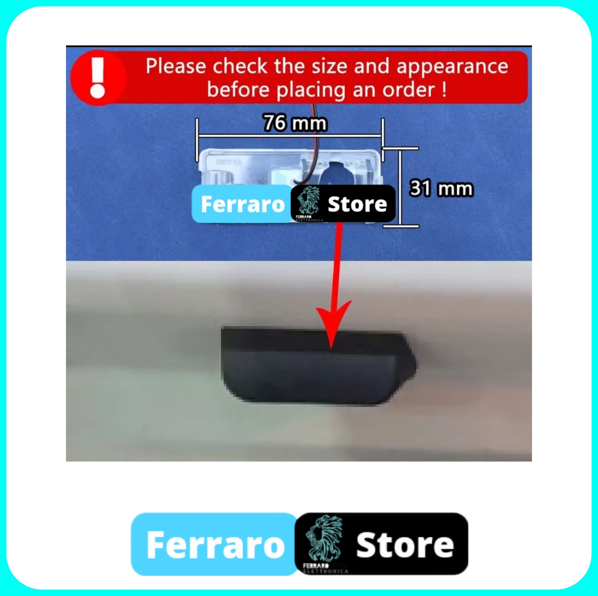 Telecamera Posteriore per Fiat Fiorino (2008-2019) AHD 1920x1080, 170° Gradi