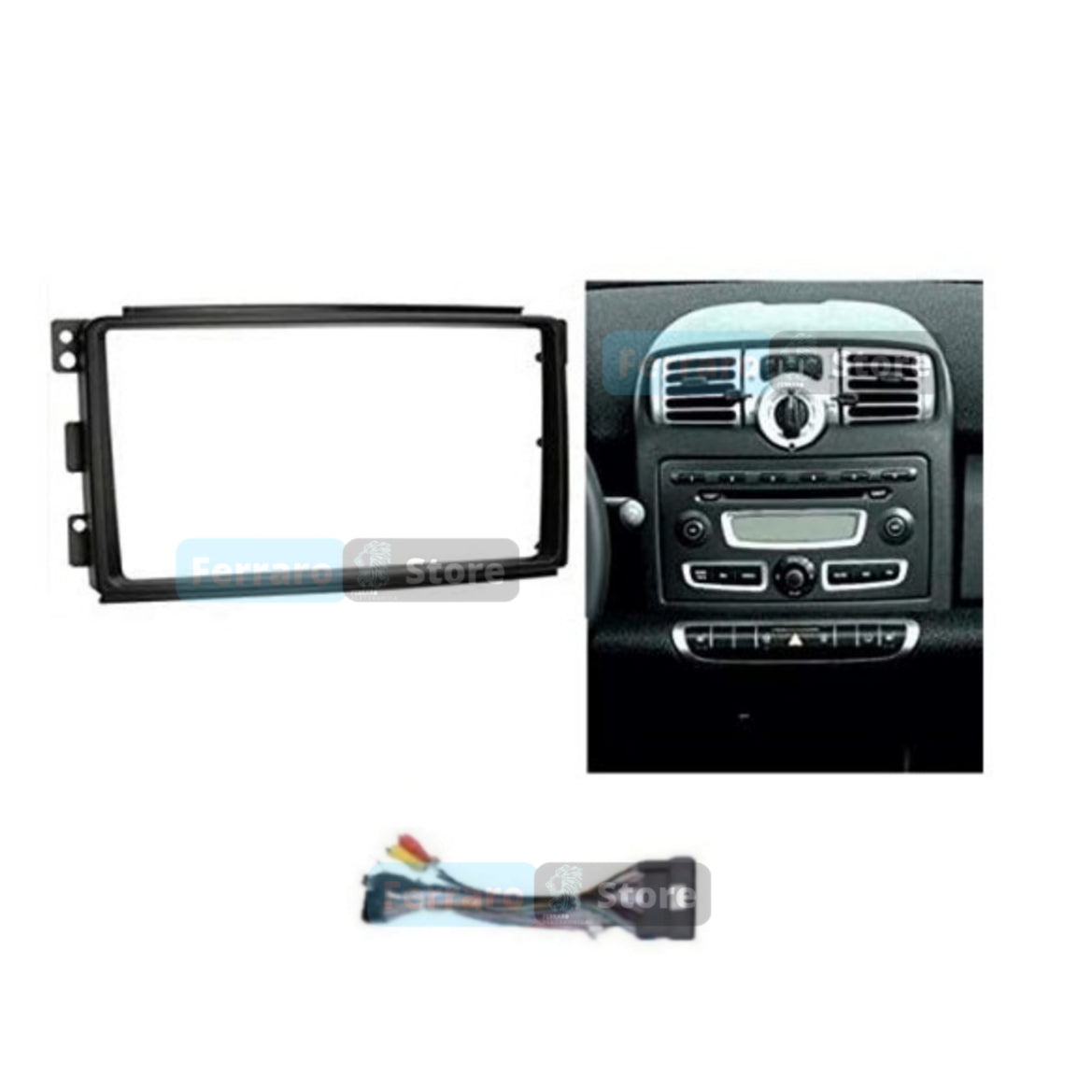 Kit Montaggio Autoradio 9"Pollici Smart 451 (2002-2015) Mascherina, Cablaggio Autoradio Android