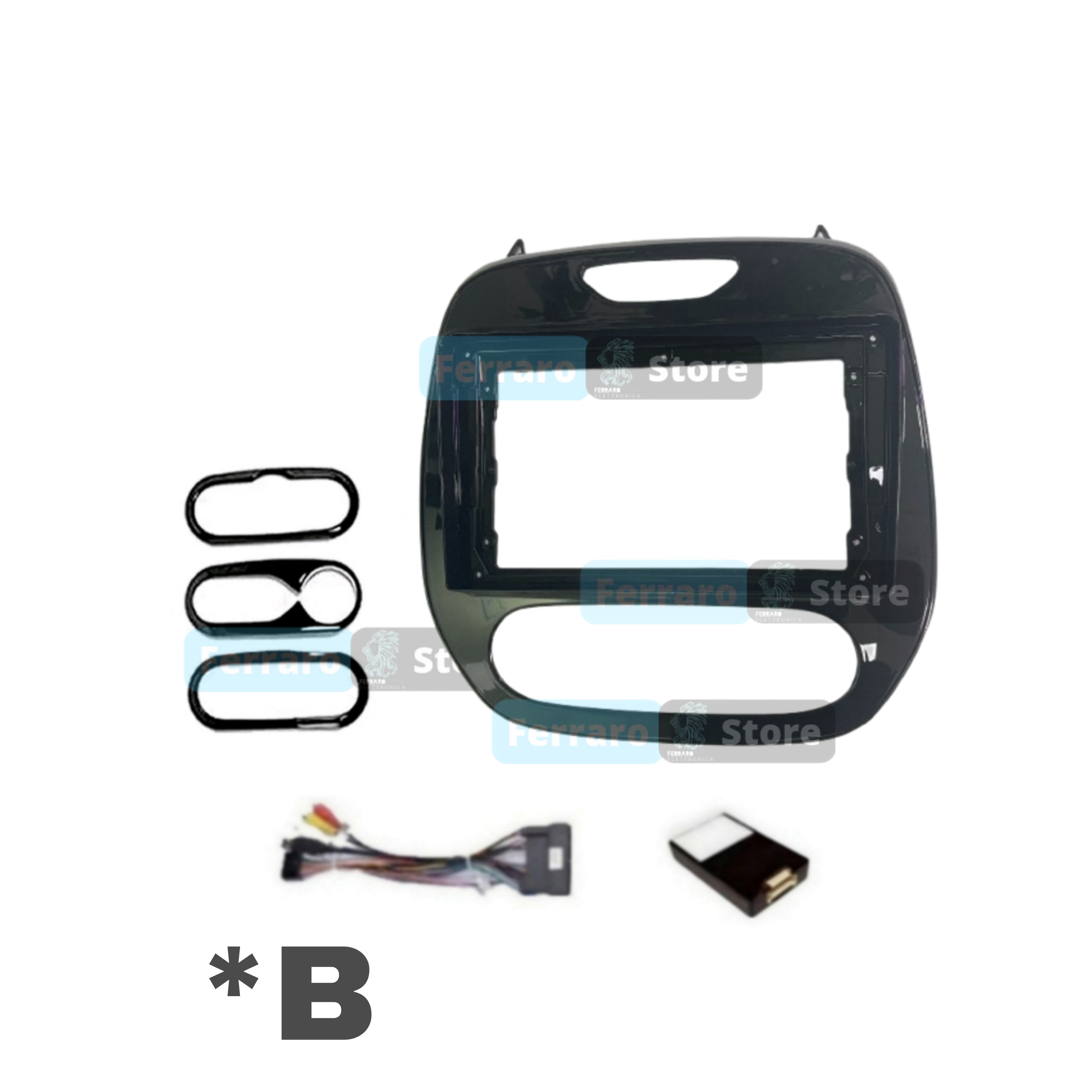 Kit Montaggio Autoradio 9"Pollici Renault Captur (2013-2019) Mascherina, Cablaggio Autoradio Android