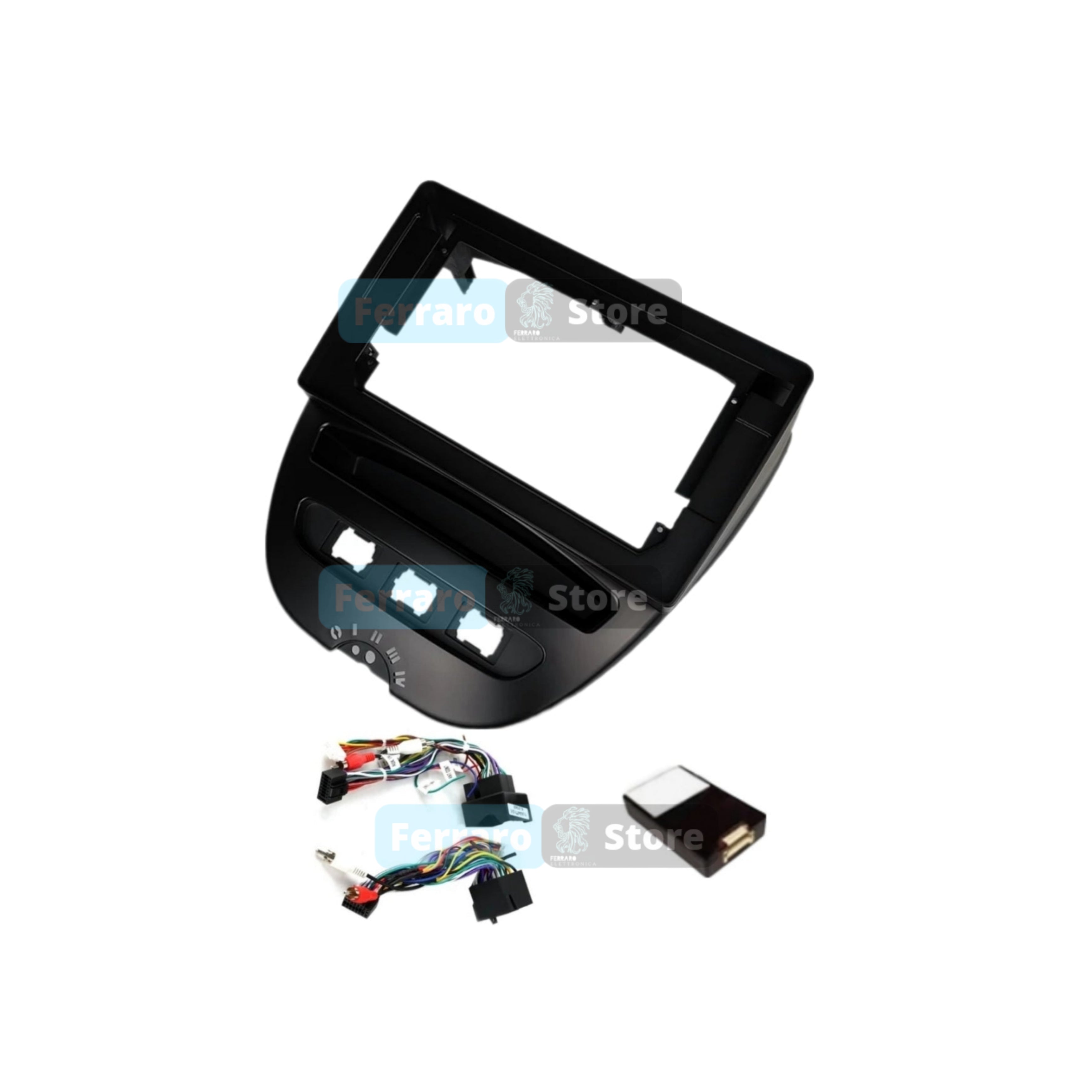 Kit Montaggio Autoradio 10.1"Pollici per Toyota Aygo | Peugeot 107 | Citroen C1 (2005-2014) Mascherina, Cablaggio Autoradio Android