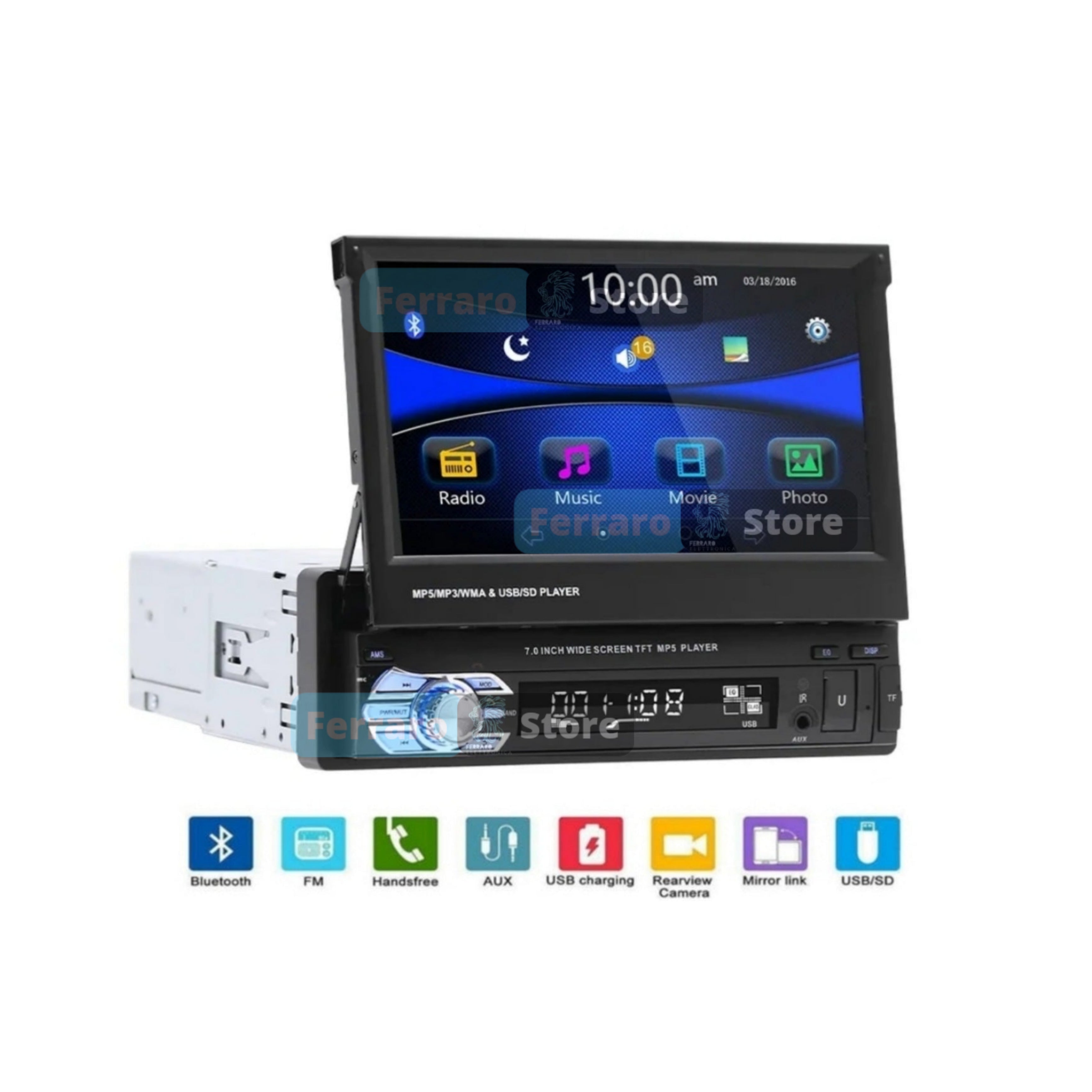 Autoradio per Nissan Micra 7" | 2002-2010 | Bluetooth | Radio | USB | Mirror Link