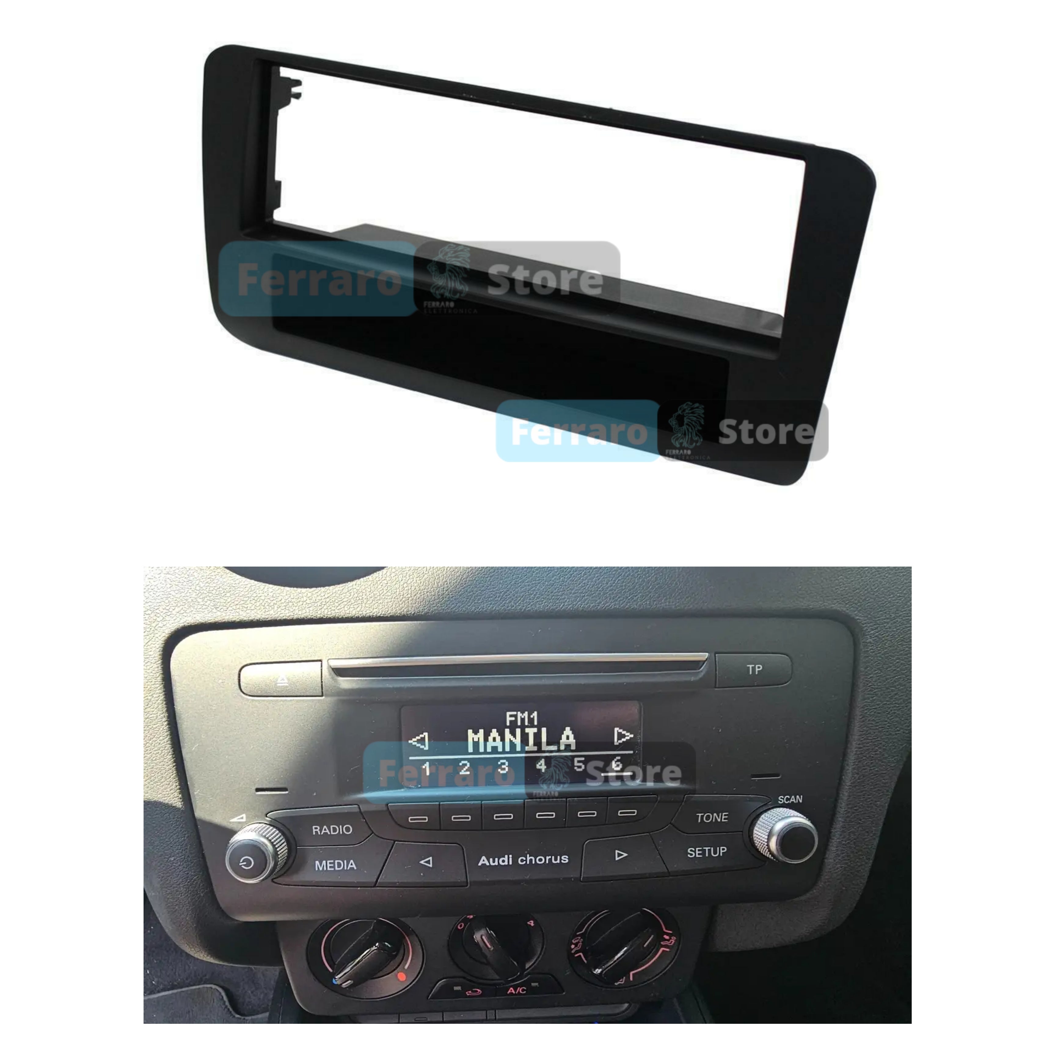 Mascherina 1DIN con Cassetto | Audi A1 8X, 2010-2018