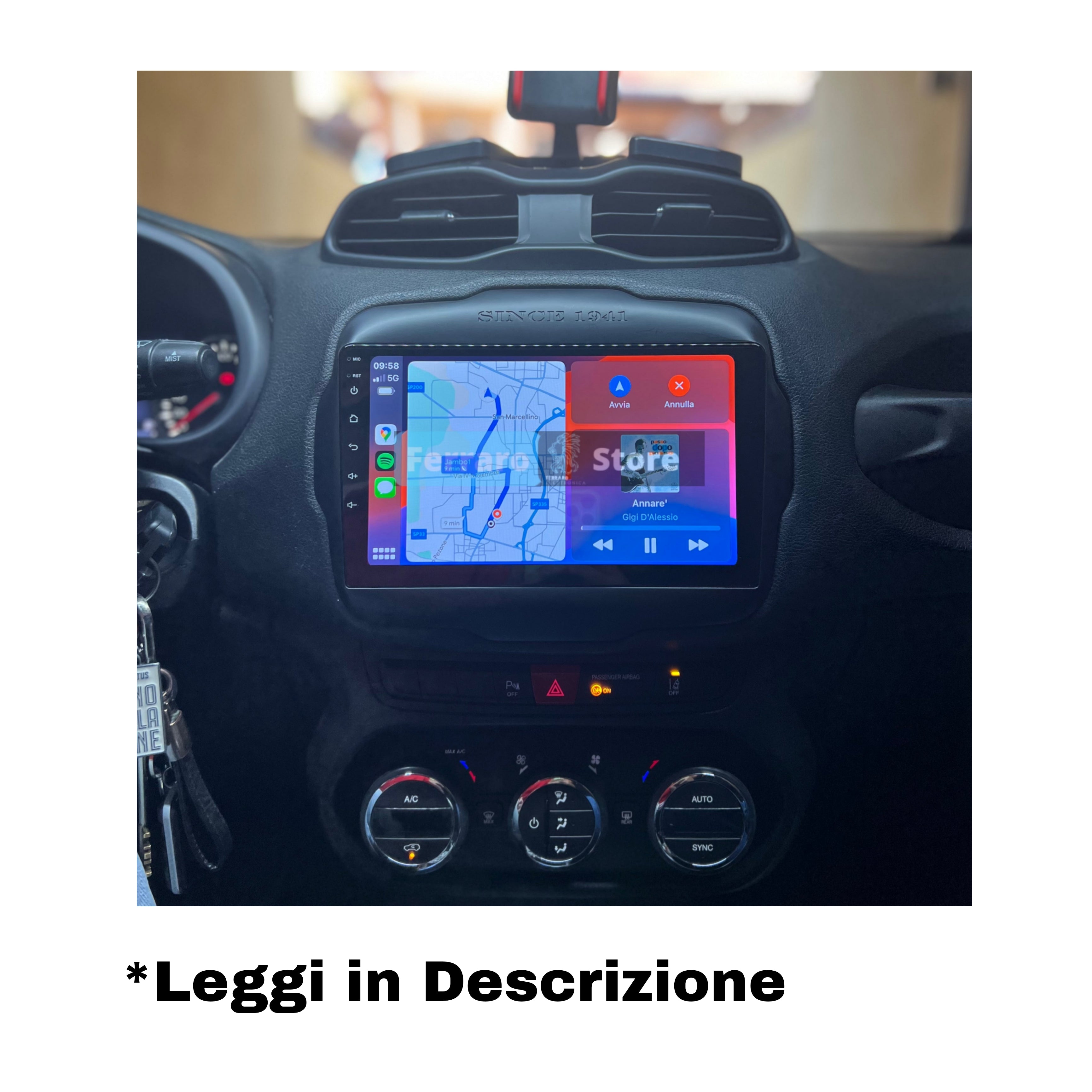 Autoradio Ferraro, Universale Fisso (Android) 2Din 9" Pollici, Bluetooth, CarPlay e Android Auto, 2GB/4GB/6GB/8GB Ram