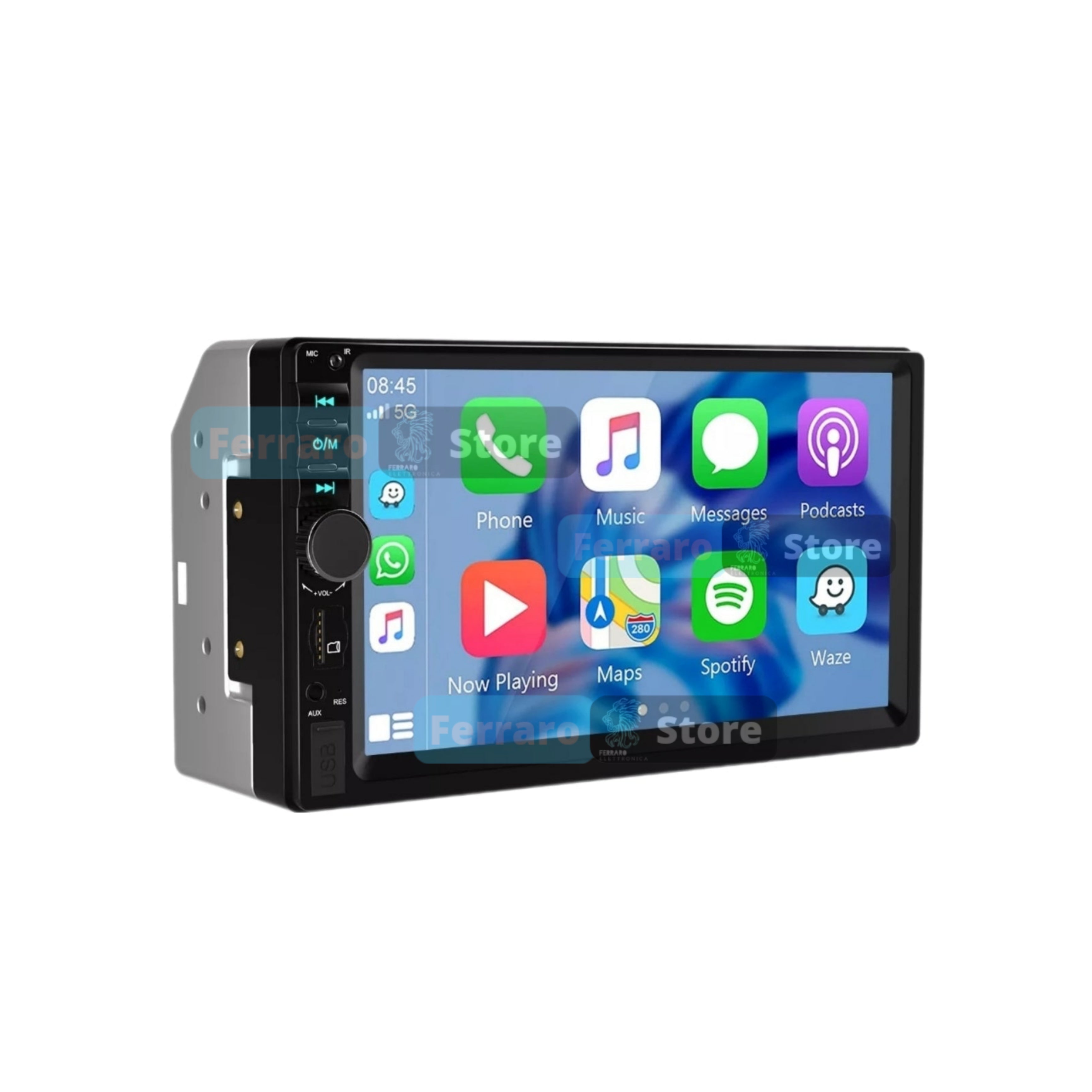 Autoradio Universale Fisso | 2Din 7"Pollici | USB | AUX | Bluetooth | Navigatore | CarPlay e Android Auto