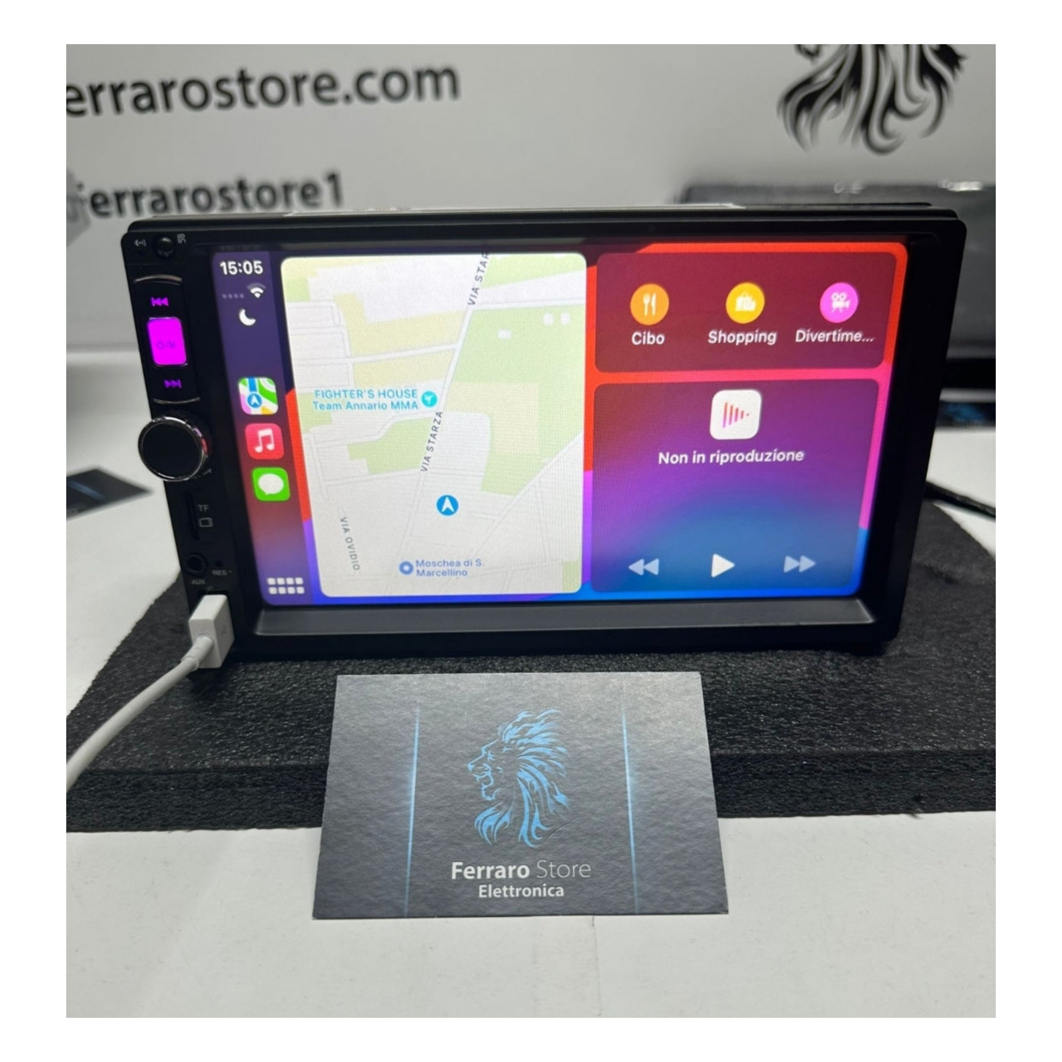 Autoradio Universale Fisso | 2Din 7"Pollici | USB | AUX | Bluetooth | Navigatore | CarPlay e Android Auto
