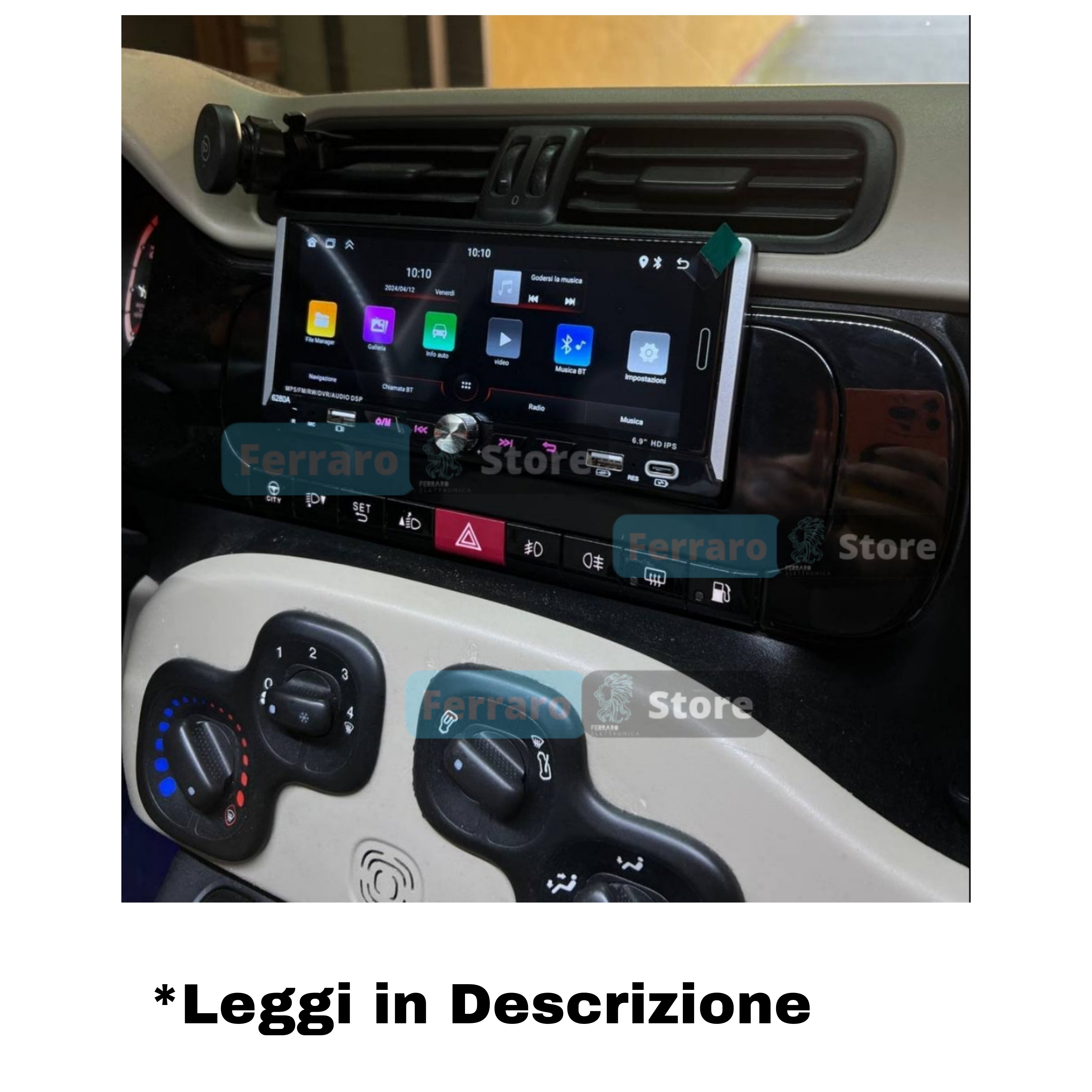 Autoradio Universale Fisso | 1Din 6.9"Pollici | Android | Bluetooth | CarPlay | Android Auto | 2/32GB Ram