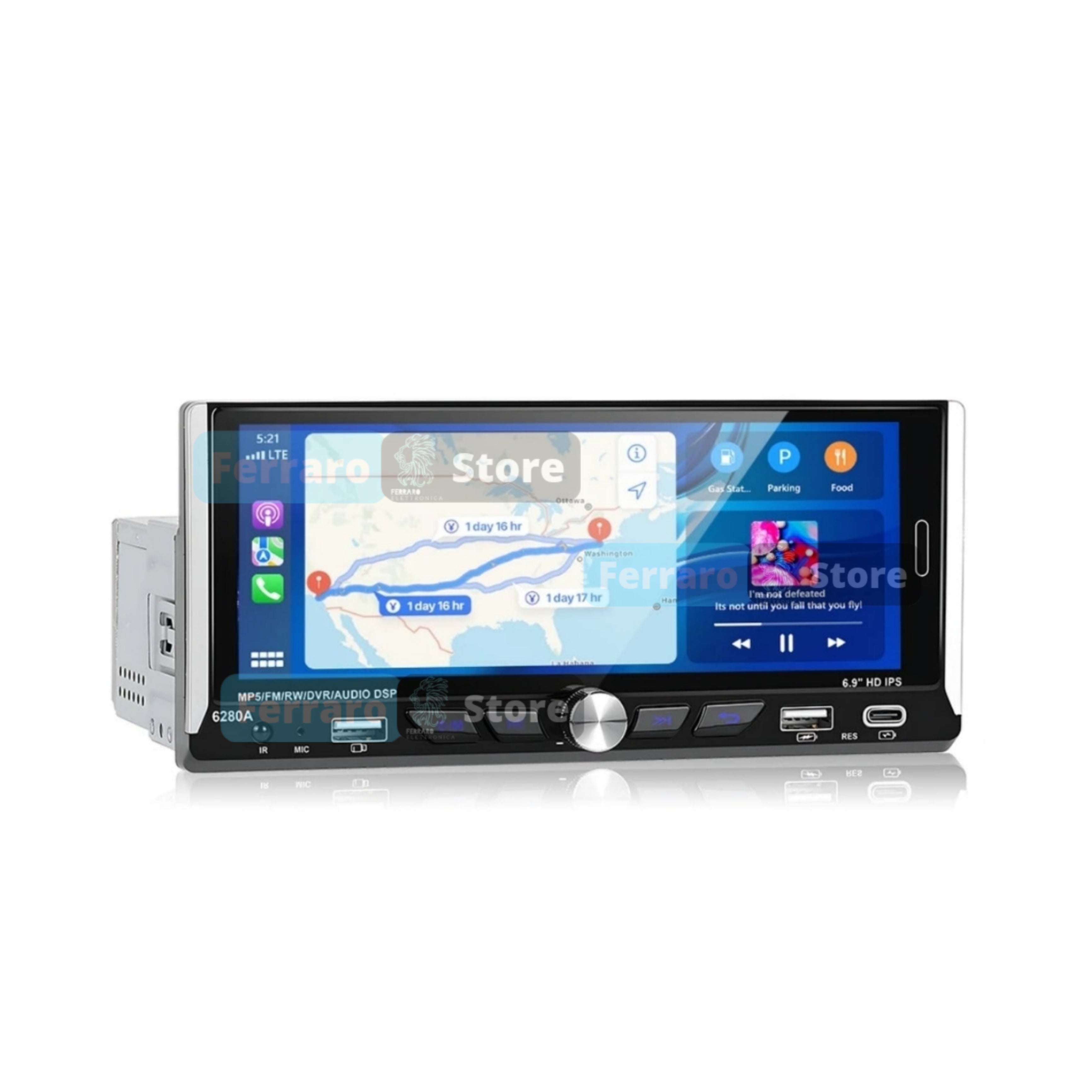 Autoradio Universale Fisso | 1Din 6.9"Pollici | Android | Bluetooth | CarPlay | Android Auto | 2/32GB Ram