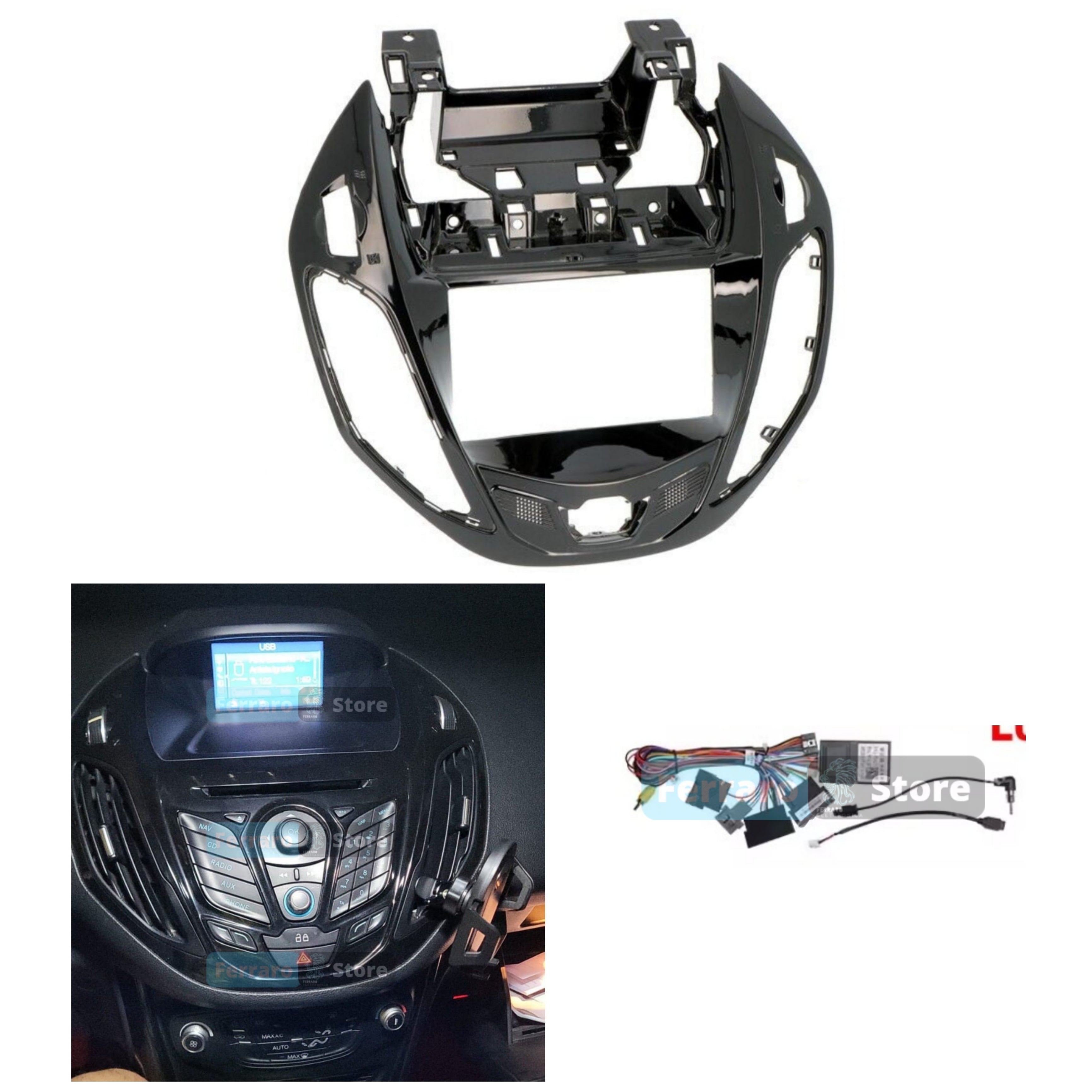 Kit Montaggio Autoradio 7"Pollici Ford B-Max | 2012-2017 | Ford Tourneo | Transit | 2012-2023 | Mascherina | Cablaggio | per Autoradio Android