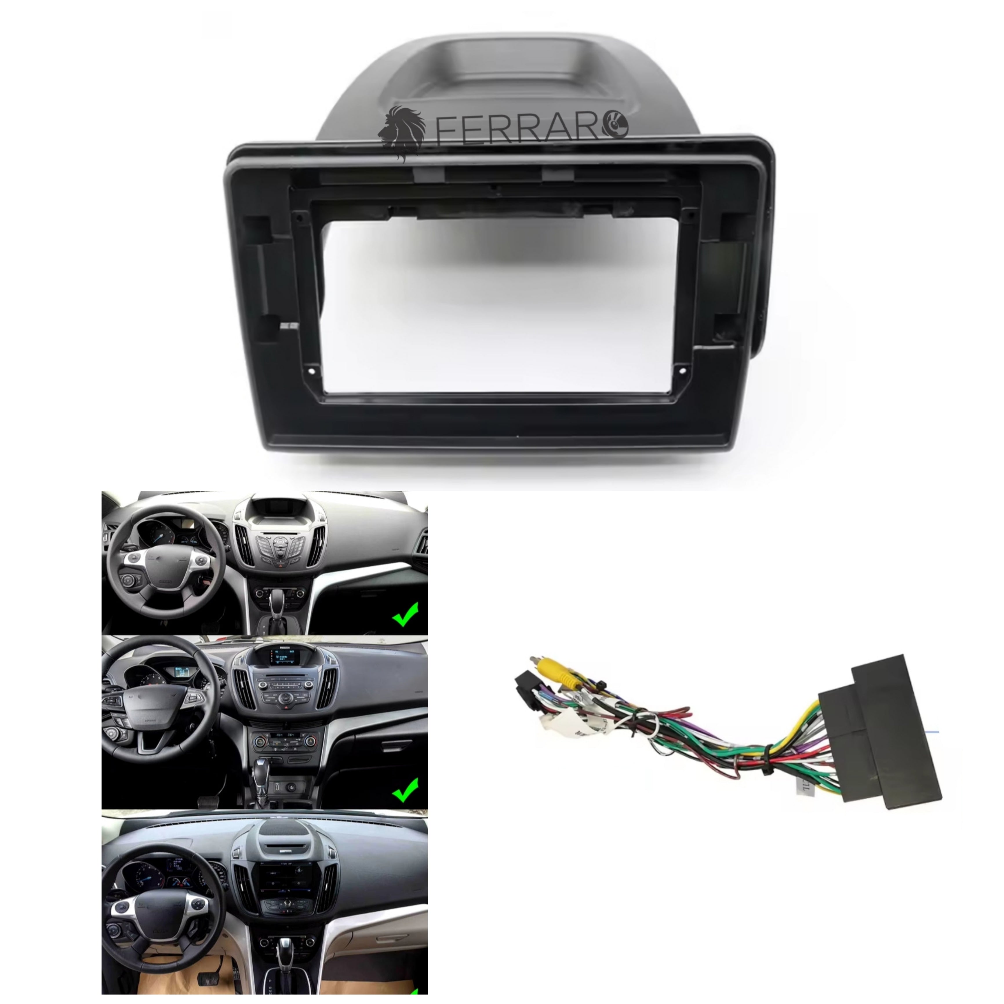 Kit Montaggio Autoradio 9"Pollici Ford EcoSport (2017-2021) Mascherina, Cablaggio Autoradio Android