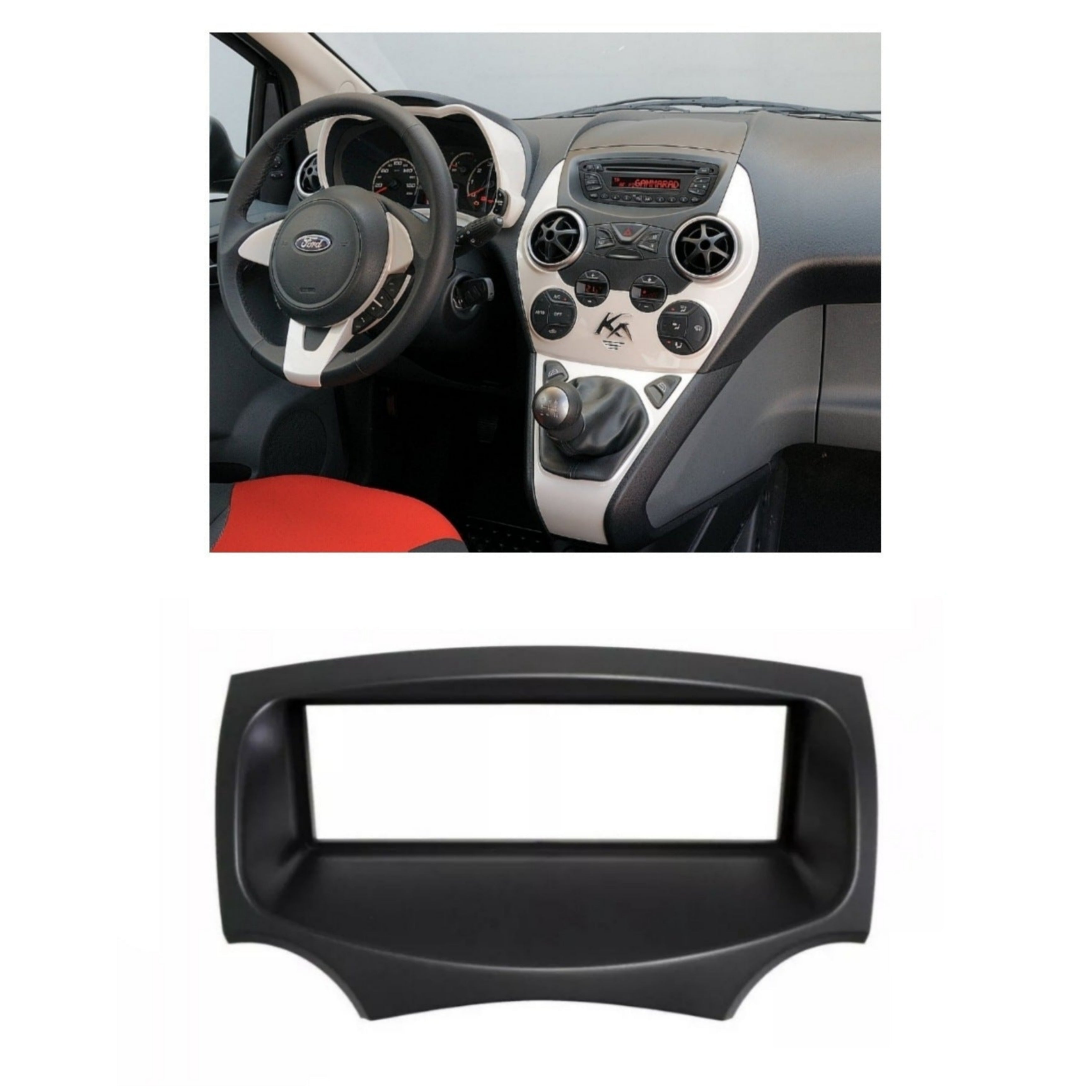 ACV 281114-02 1-DIN mascherina per autoradio per Ford KA Nero ACV 281114-02 1-DIN mascherina per autoradio per Ford KA Nero