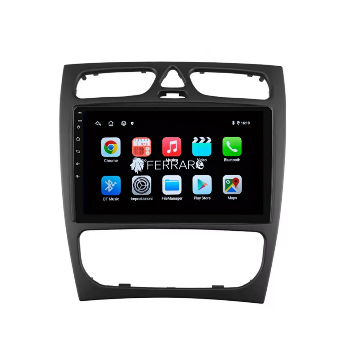 Autoradio per Mercedes Classe C 9" (2000-2004) Android, Bluetooth, CarPlay, Android Auto, 2GB/4GB/6GB/8GB Ram