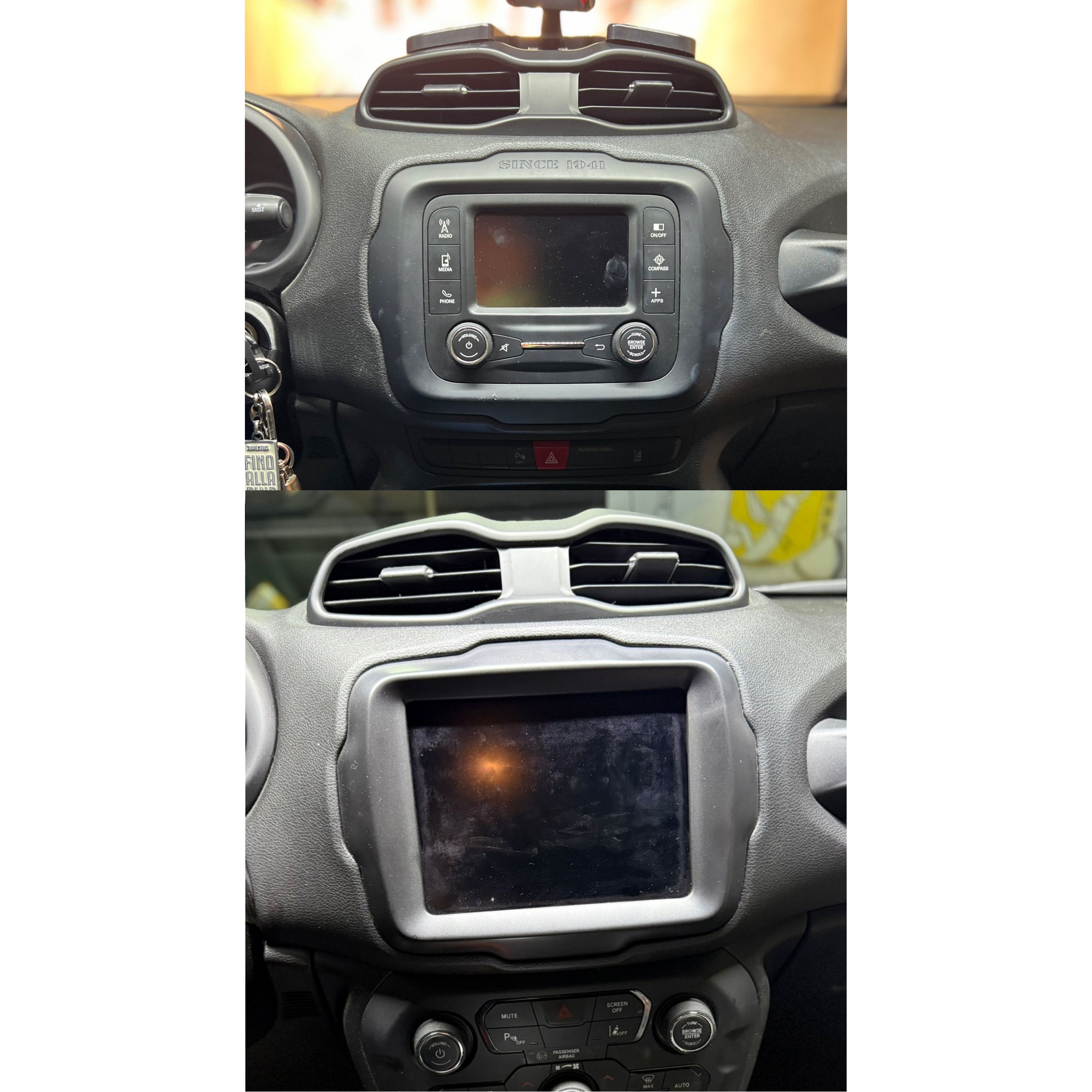 Kit Montaggio Autoradio 9"Pollici Jeep Renegade, Mascherina, Cablaggio per Autoradio Android