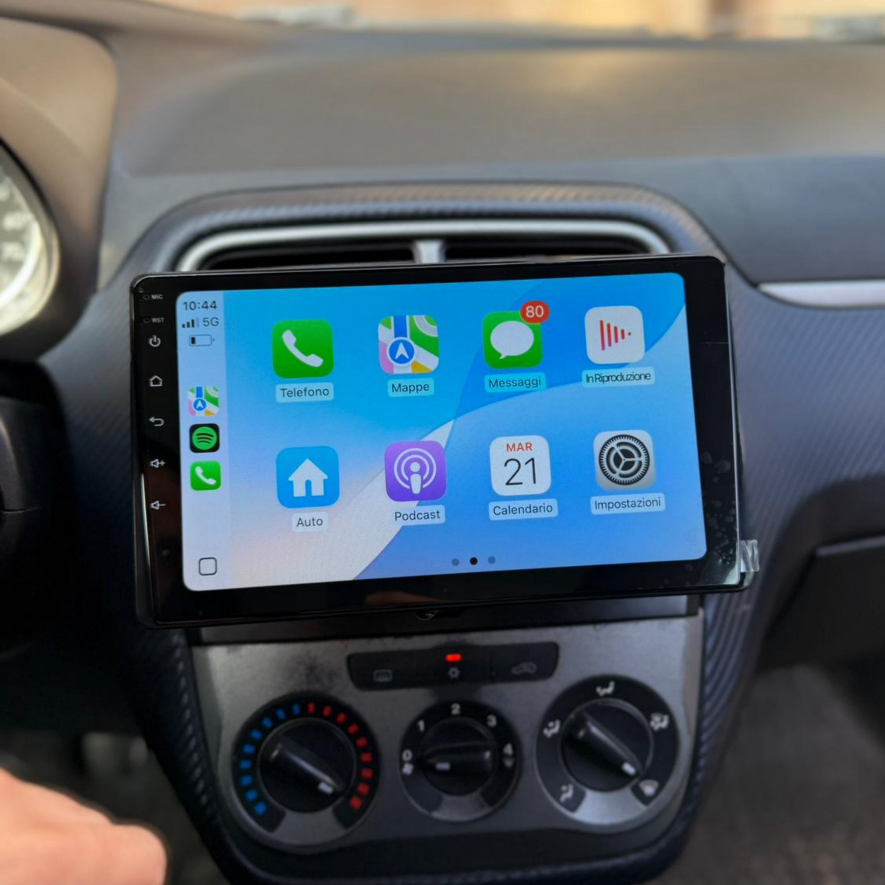 Autoradio per Fiat Grande Punto 1Din 9" | 2004-2012 | Android | Bluetooth | Estraibile | CarPlay | Android Auto | 2/4GB Ram
