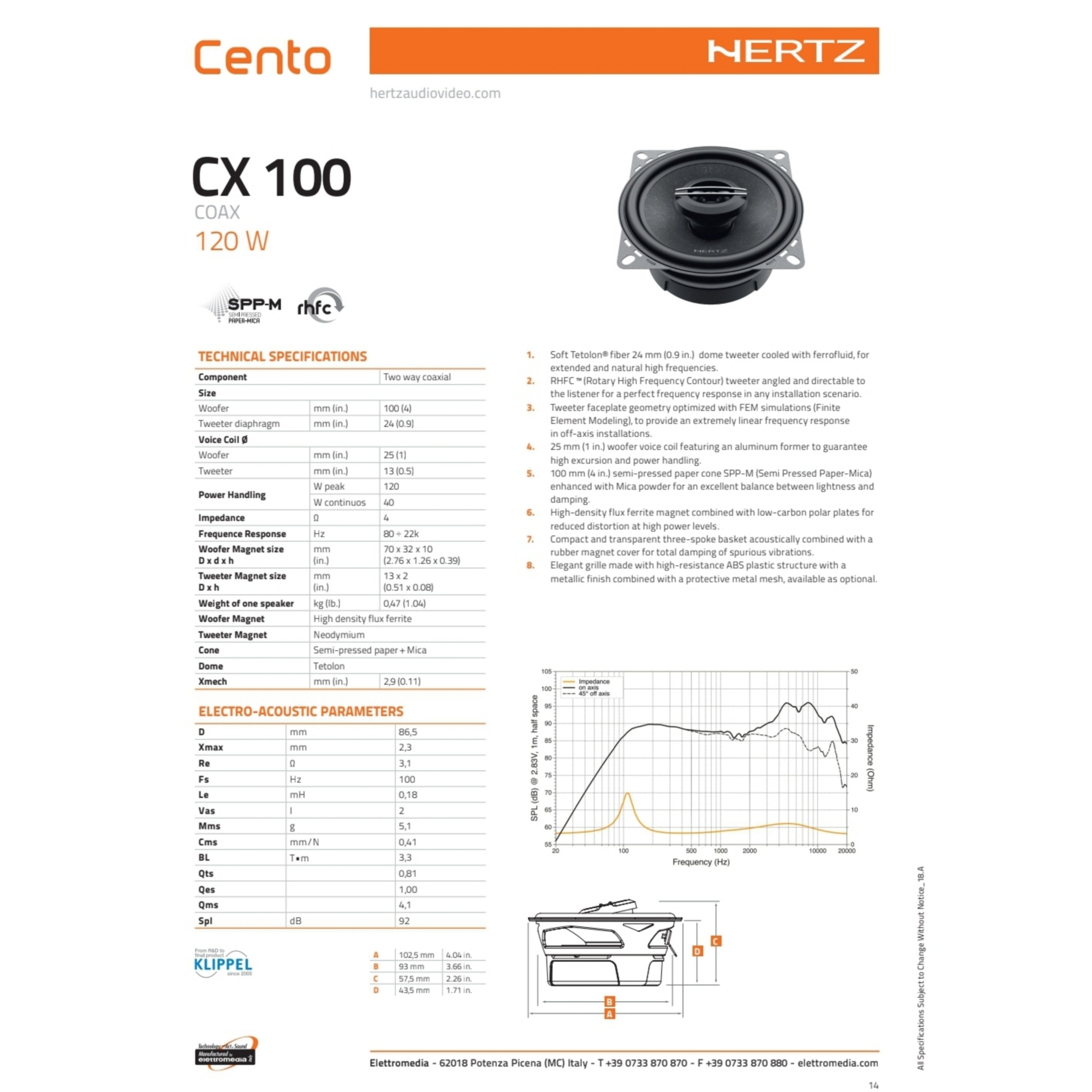 Hertz Kit 6 Casse | CK 165 | CX 100 | Ant/Post | Fiat Punto Evo